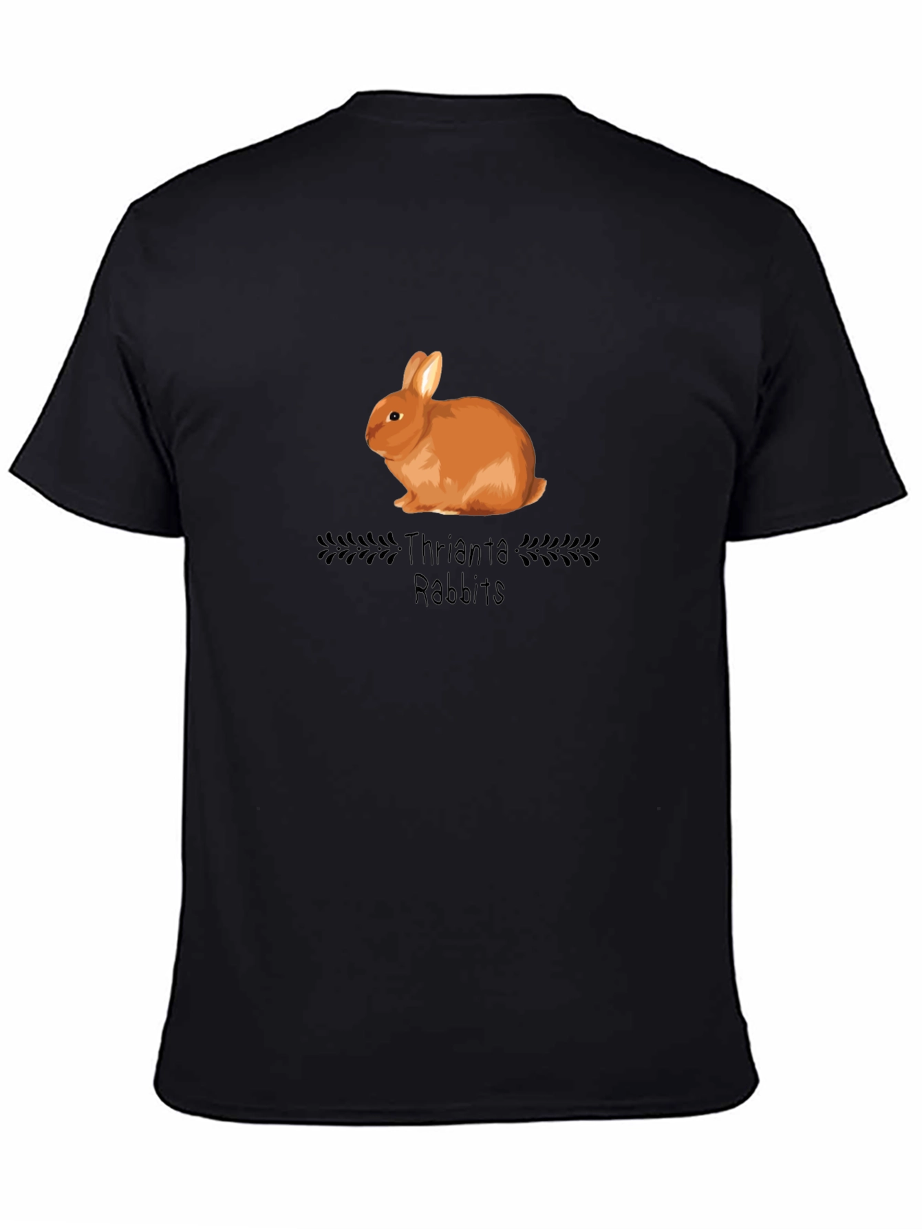 Thrianta Rabbits Graphic T-Shirt - Black