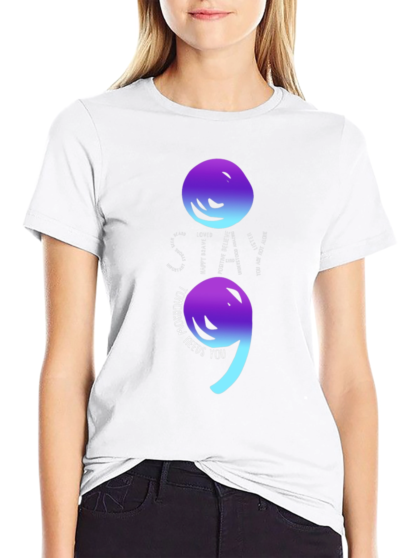 Semicolon Mental Health Awareness T-Shirt