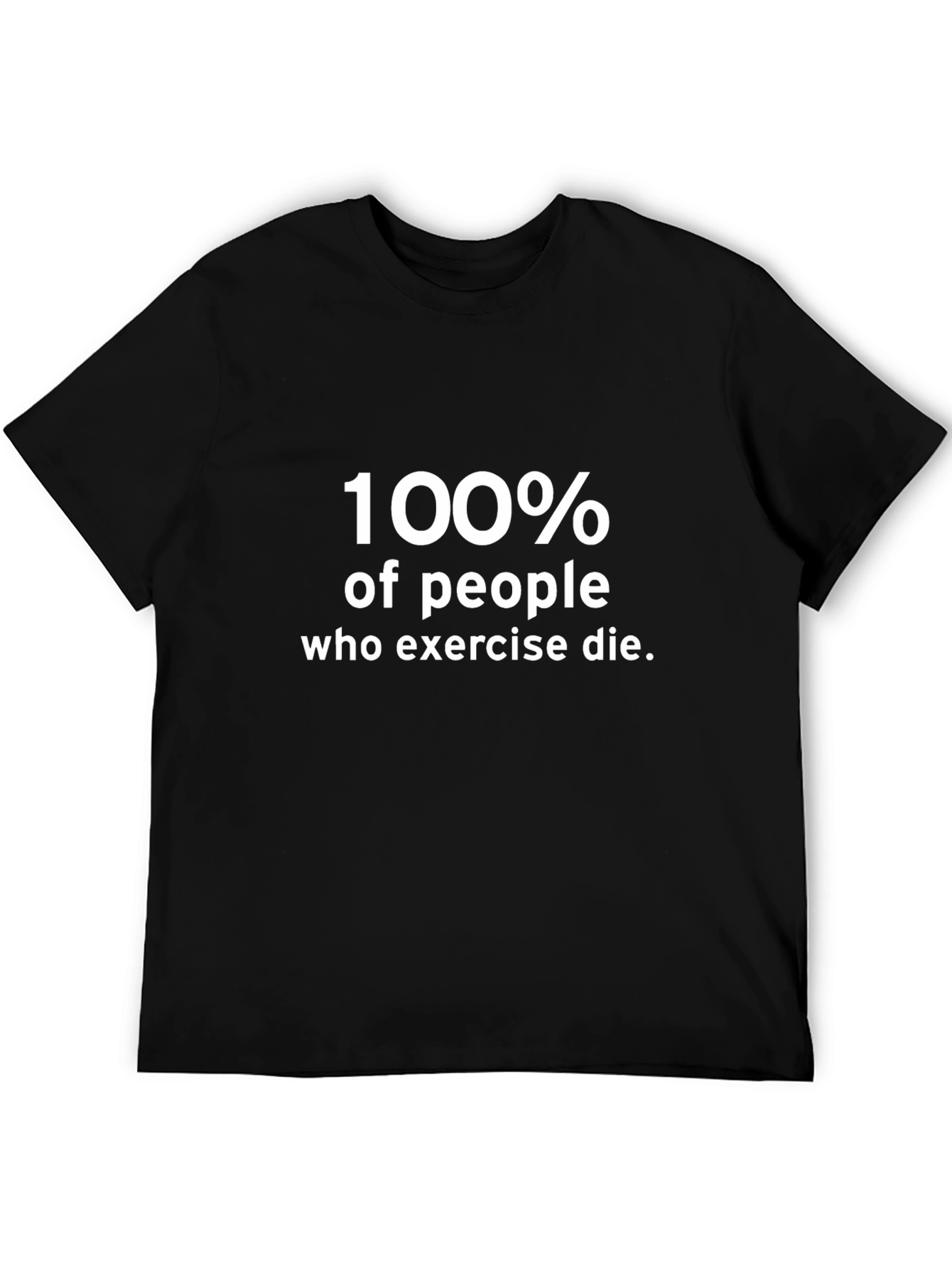 Humorous Exercise Mortality Graphic Tee - Black