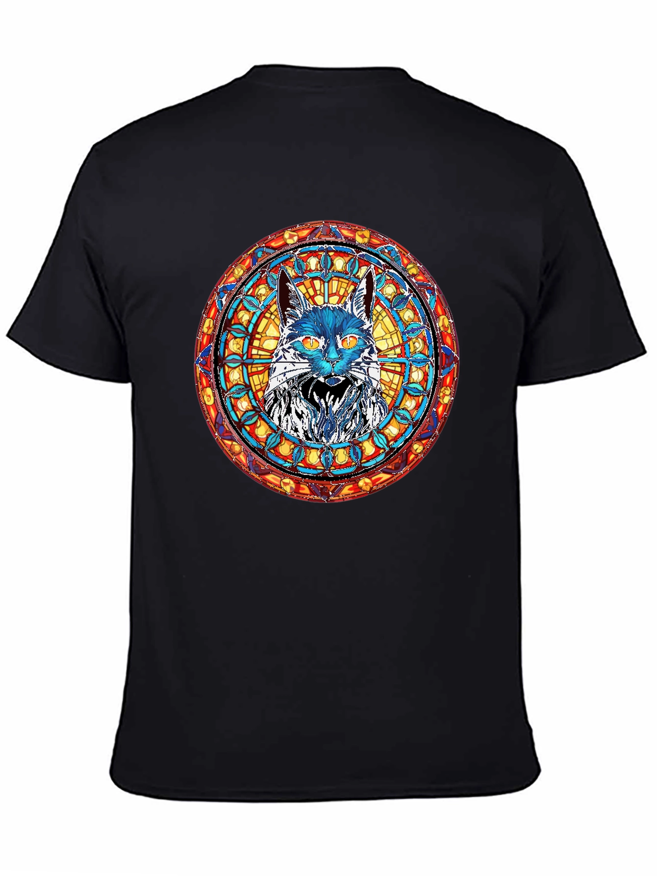 Stained Glass Cat T-Shirt - Unique Graphic Tee