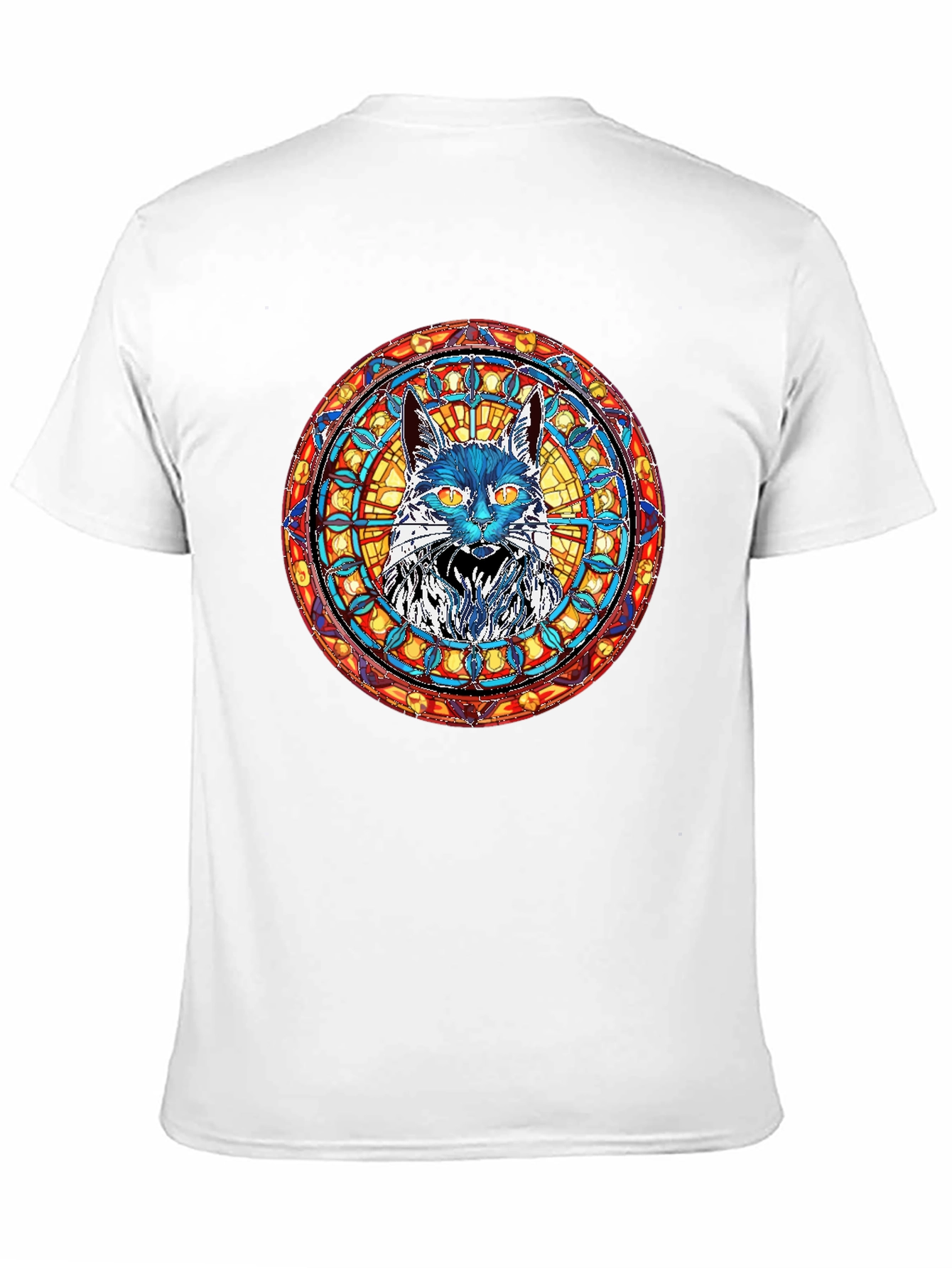 Stained Glass Cat T-Shirt - Unique Graphic Tee