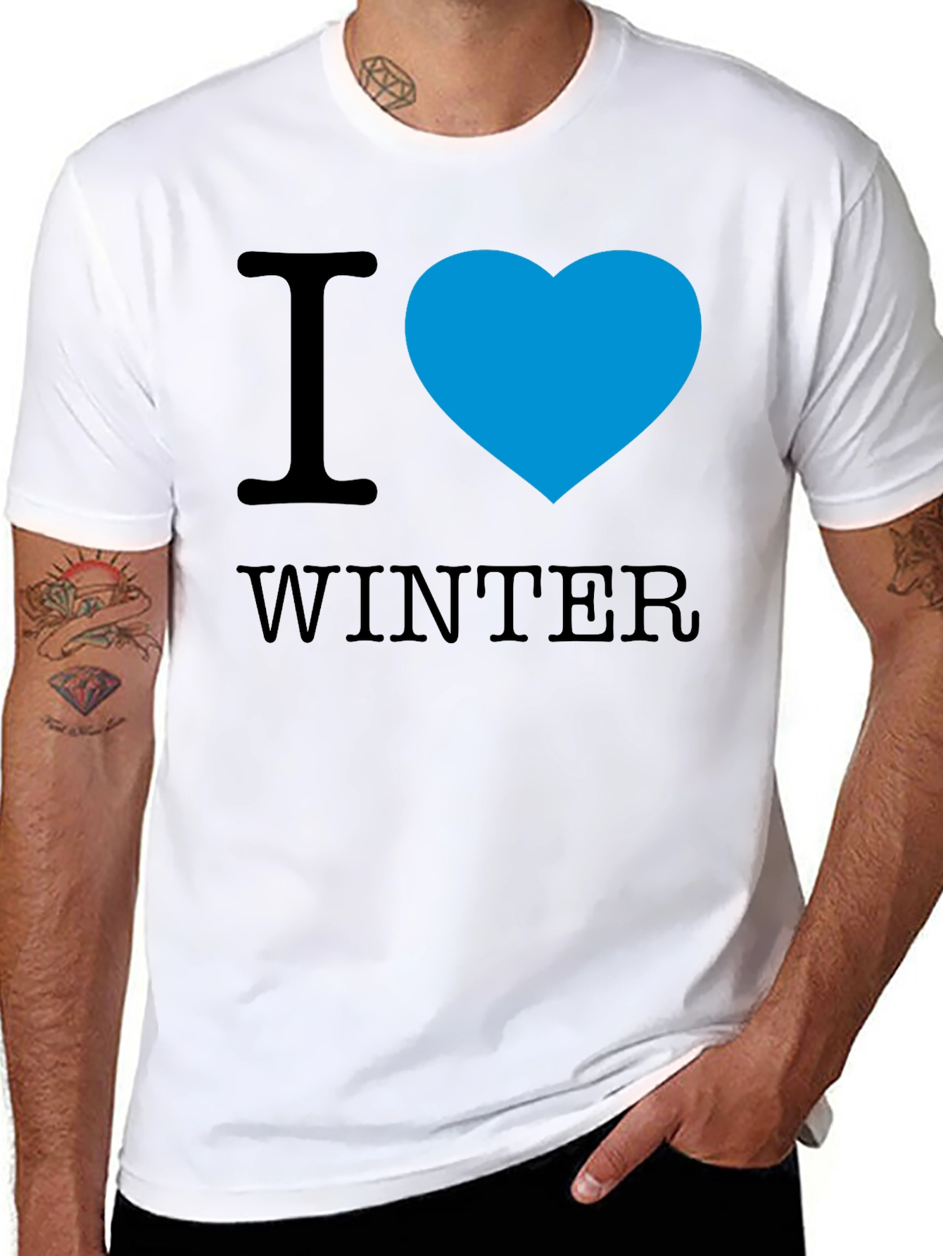 I Heart Winter Black Tee