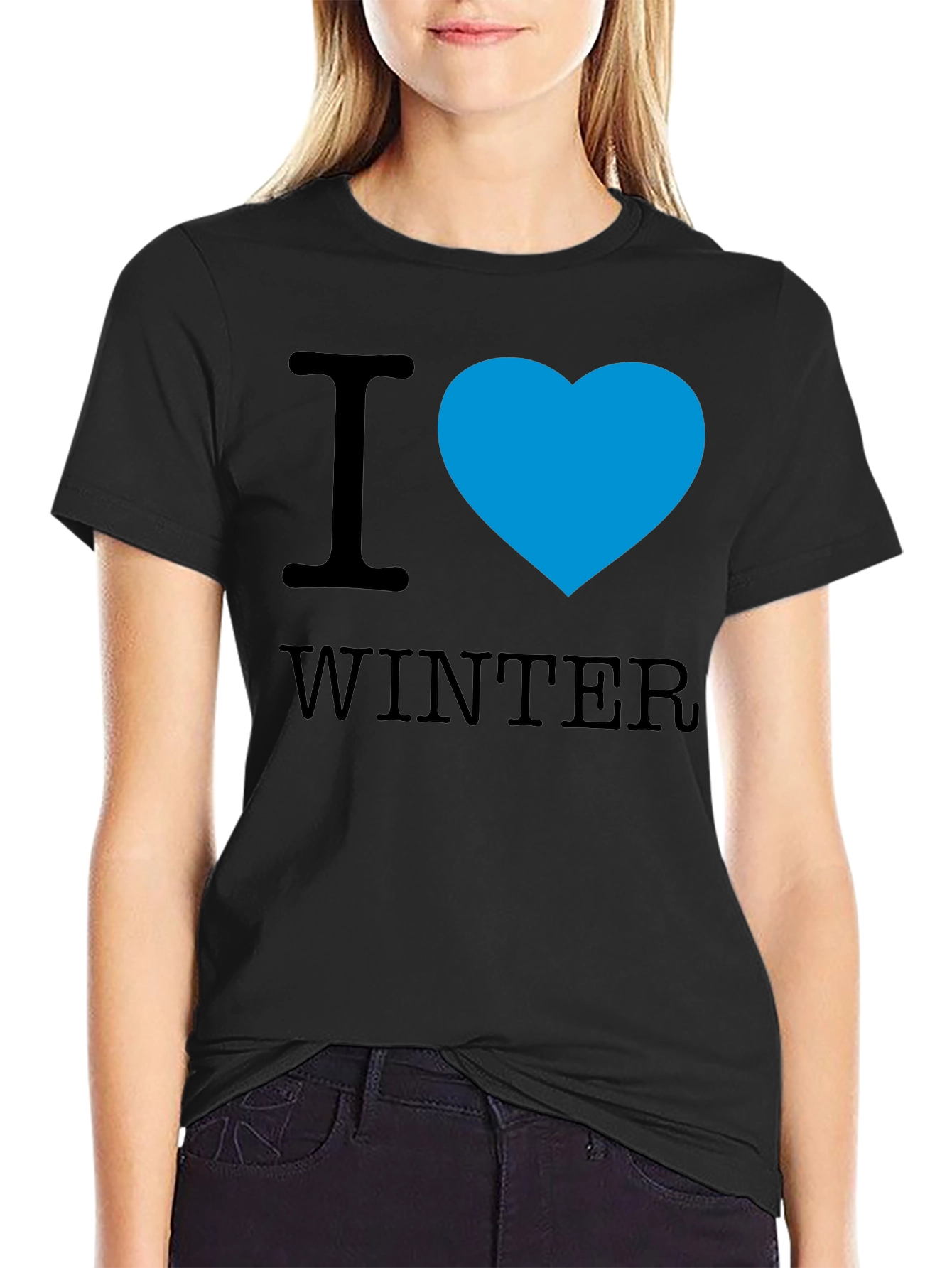 I Heart Winter Black Tee