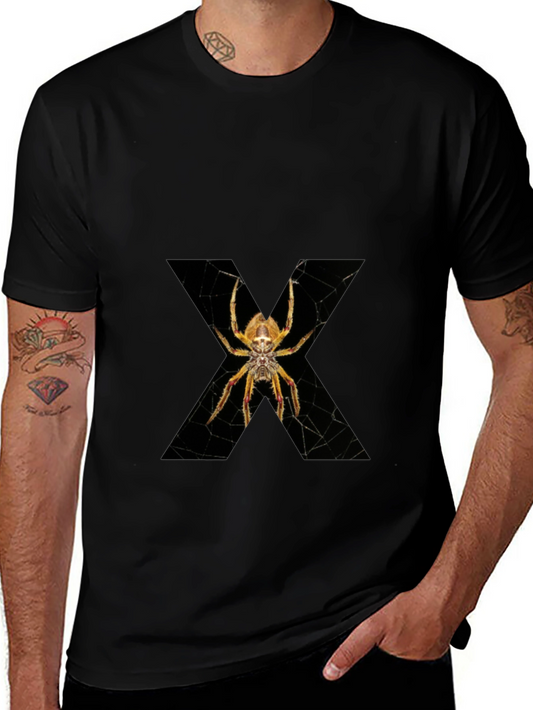 Spider X Graphic Tee - Mens Black Cotton T-Shirt