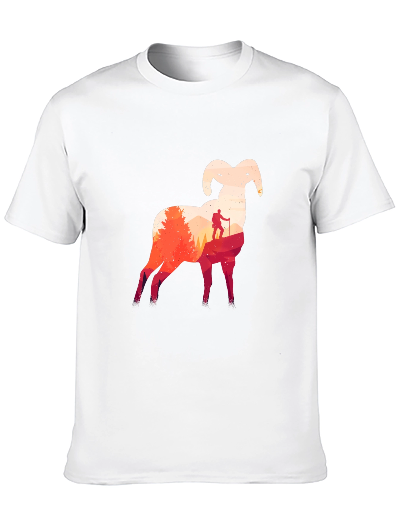 Ram Silhouette Hiking T-Shirt - Nature Adventure Tee