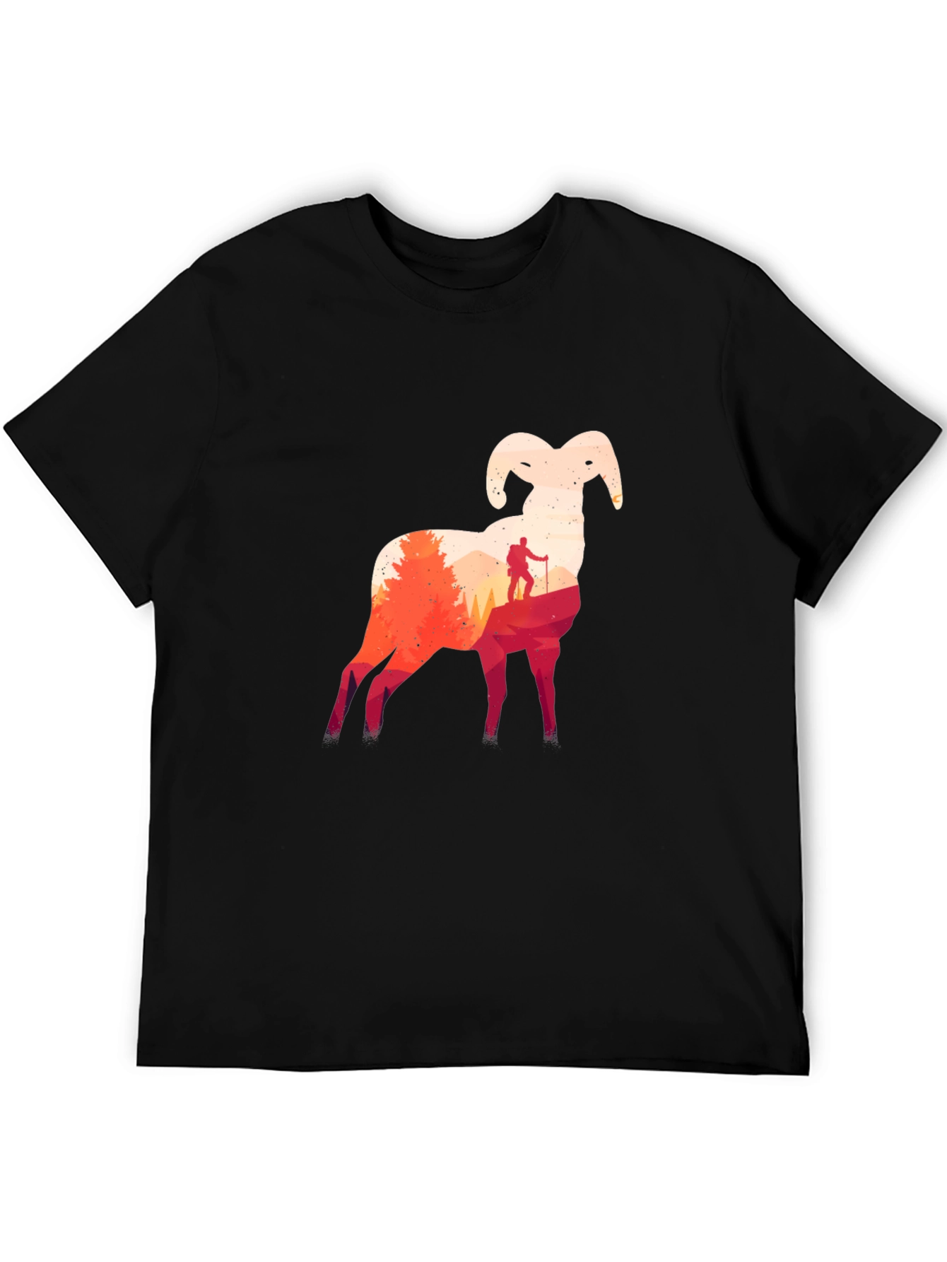 Ram Silhouette Hiking T-Shirt - Nature Adventure Tee