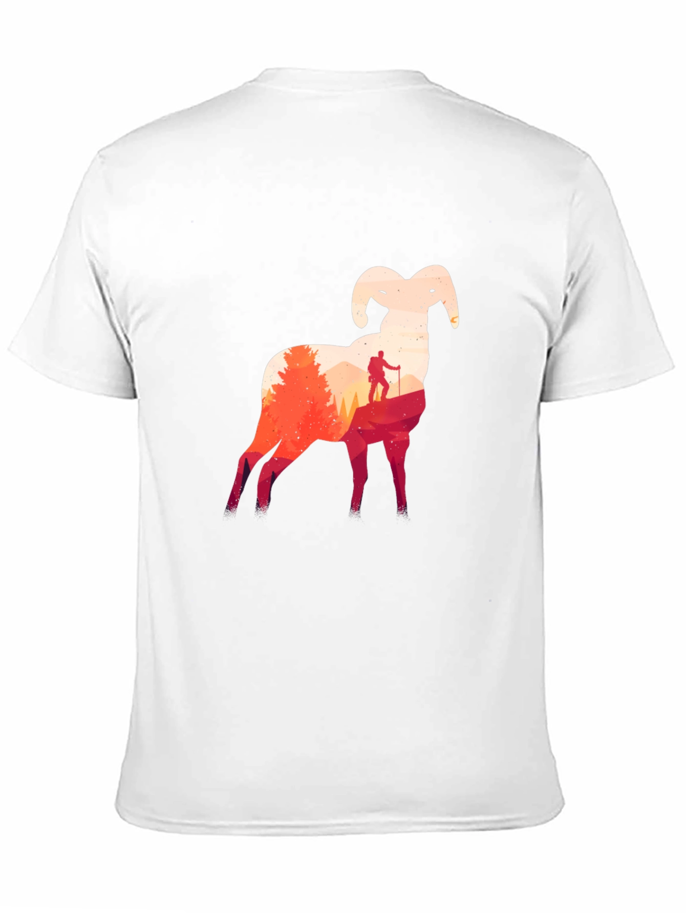 Ram Silhouette Hiking T-Shirt - Nature Adventure Tee