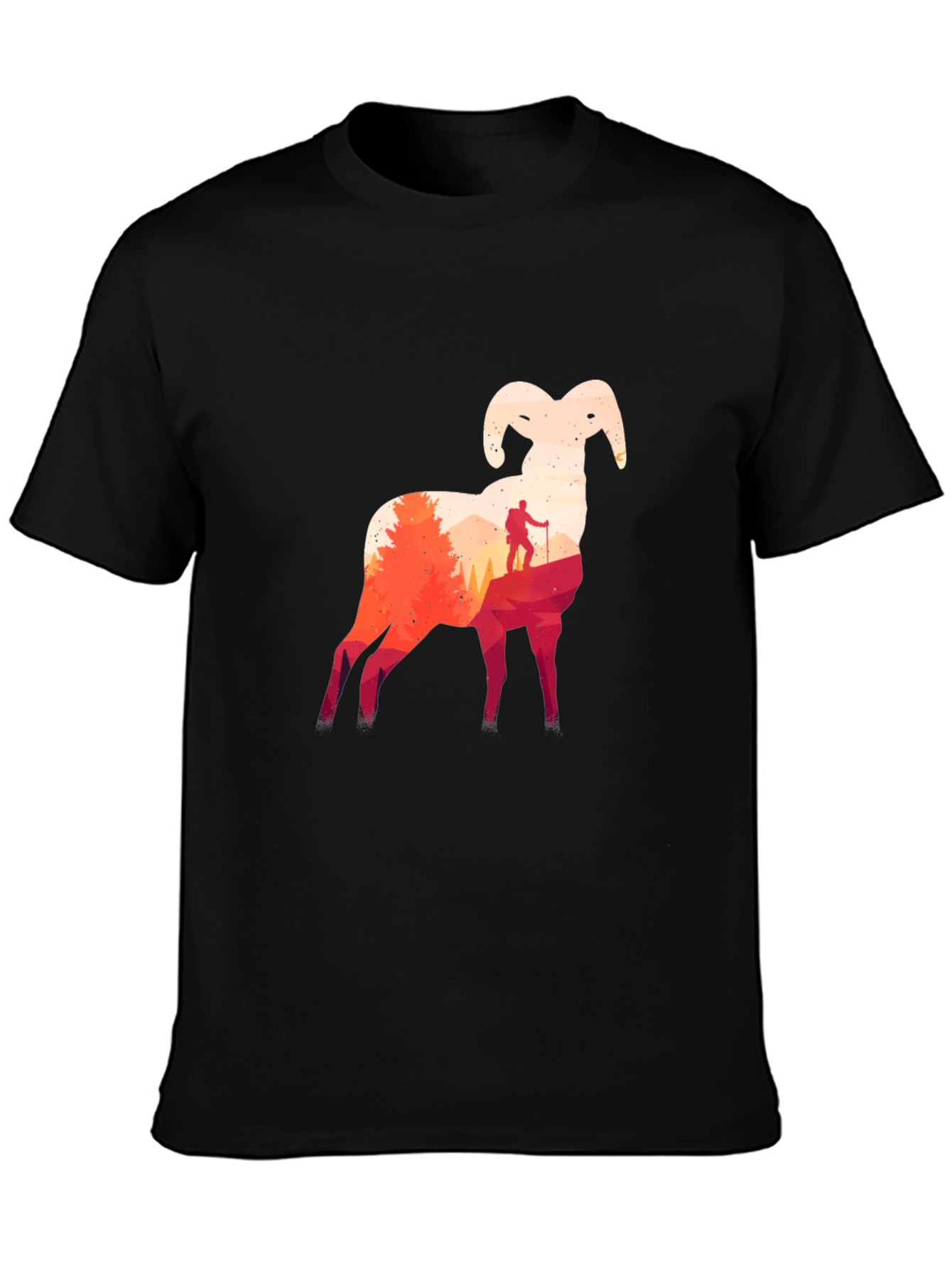 Ram Silhouette Hiking T-Shirt - Nature Adventure Tee