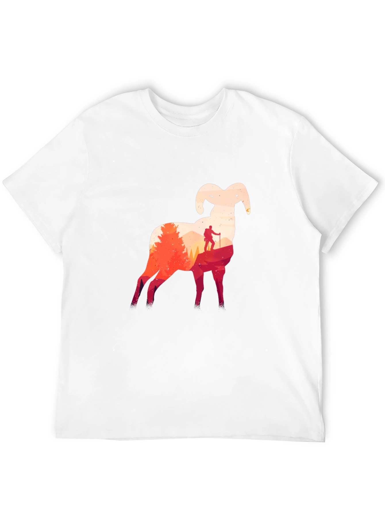 Ram Silhouette Hiking T-Shirt - Nature Adventure Tee