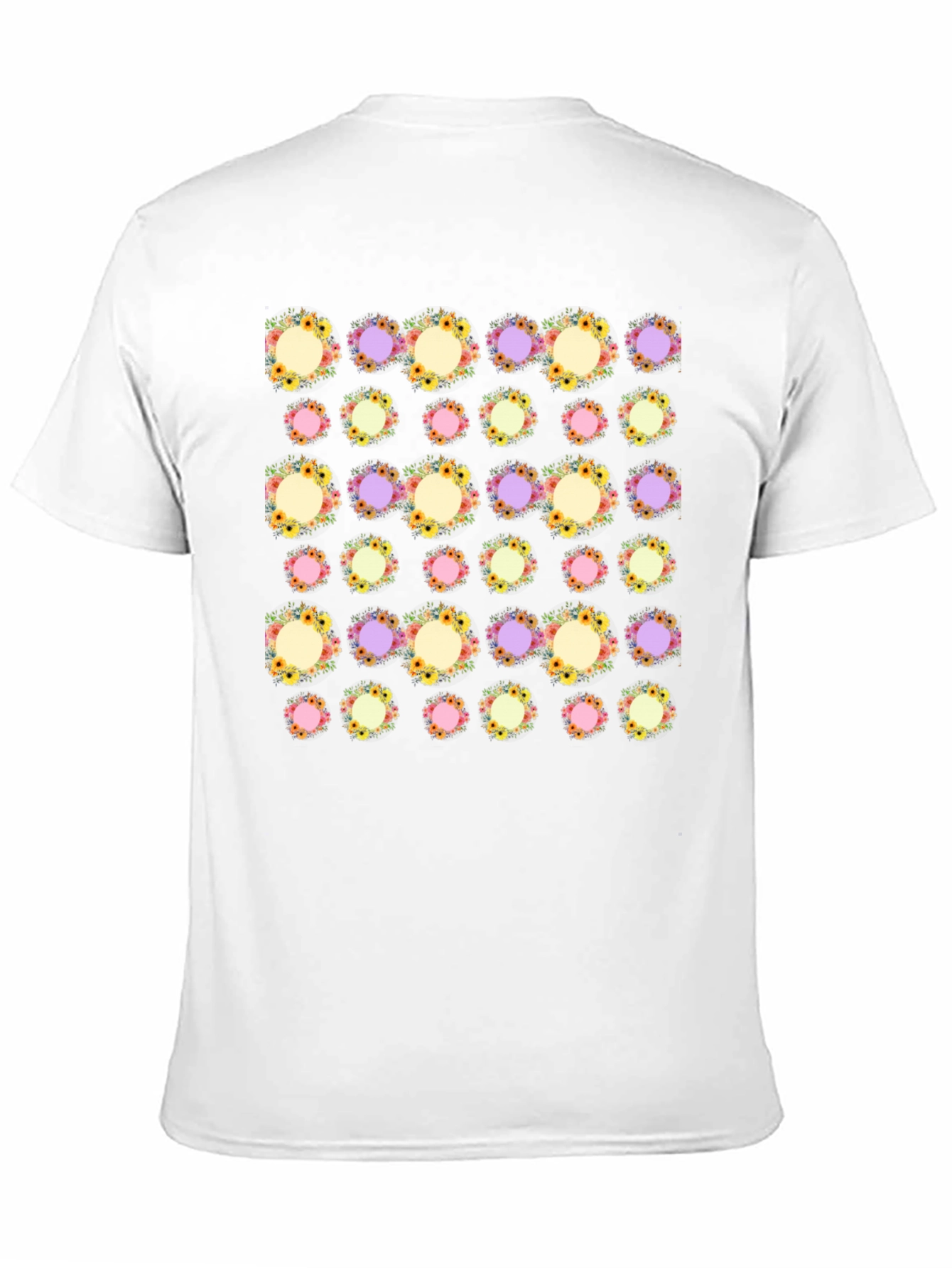 Floral Pattern Black T-Shirt