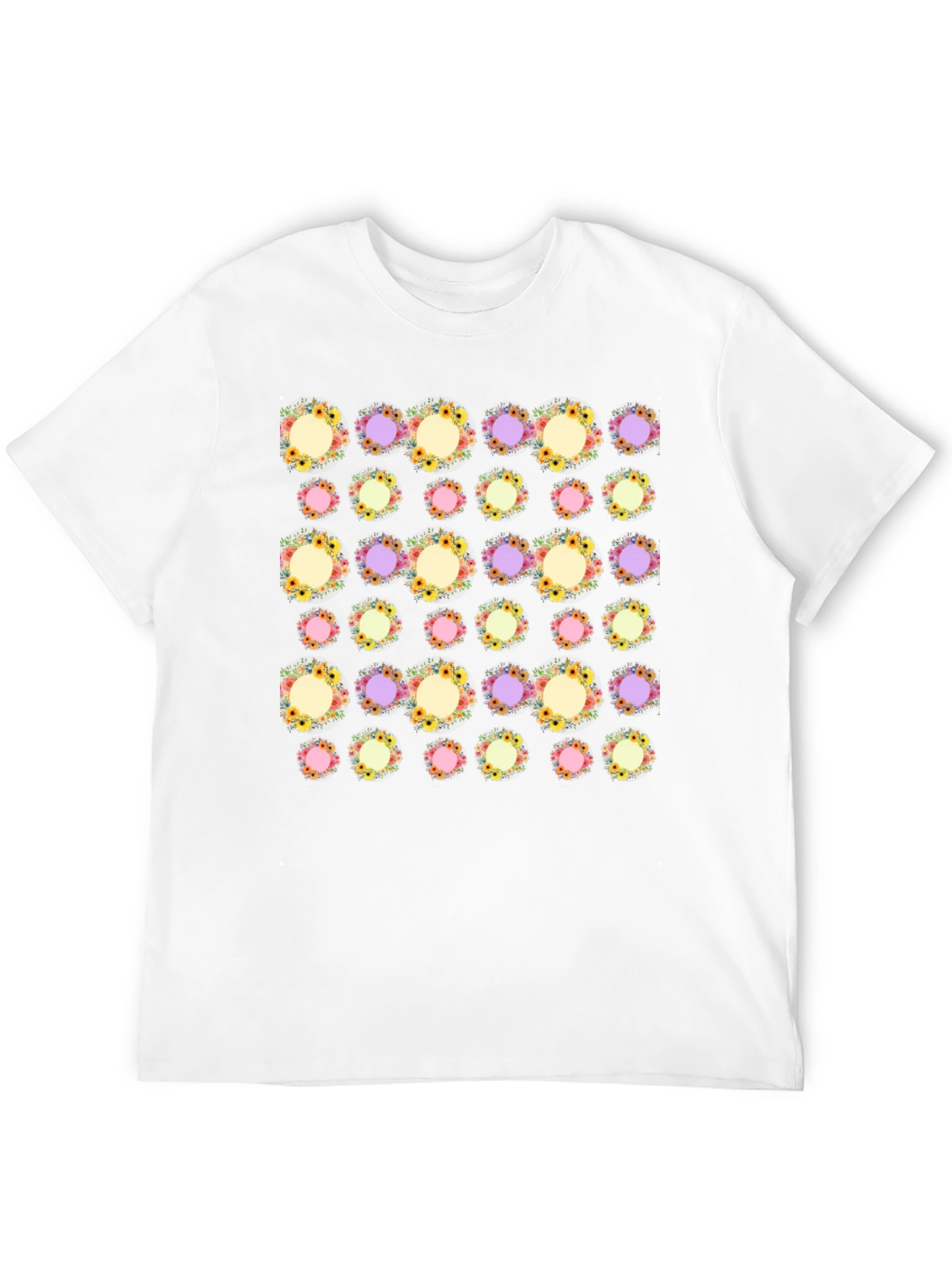 Floral Pattern Black T-Shirt