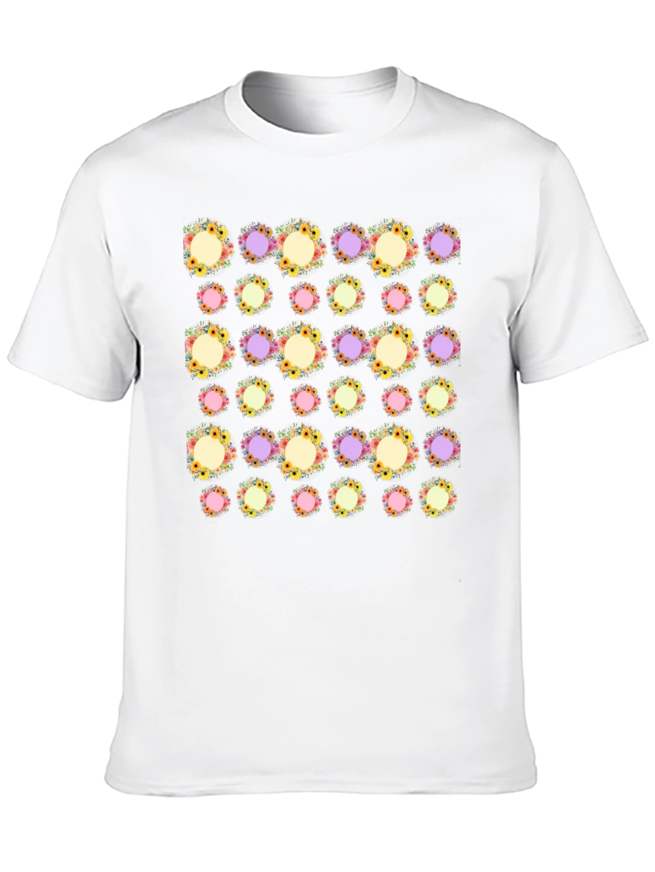 Floral Pattern Black T-Shirt