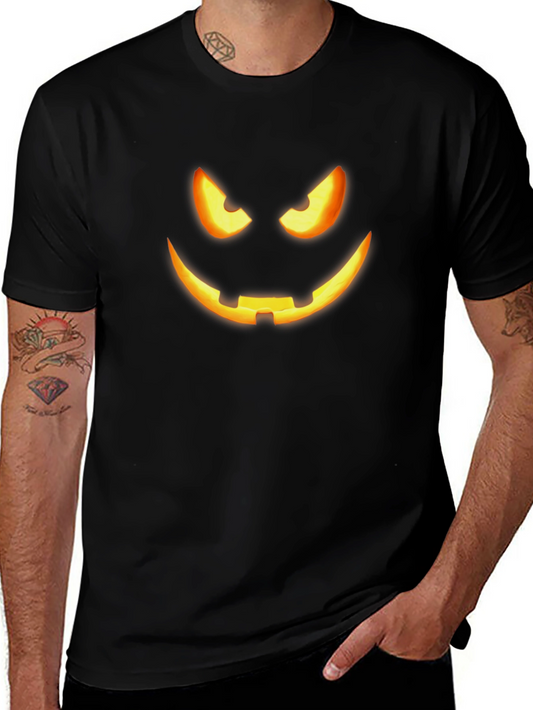 Spooky Halloween Face T-Shirt - Mens Black Tee
