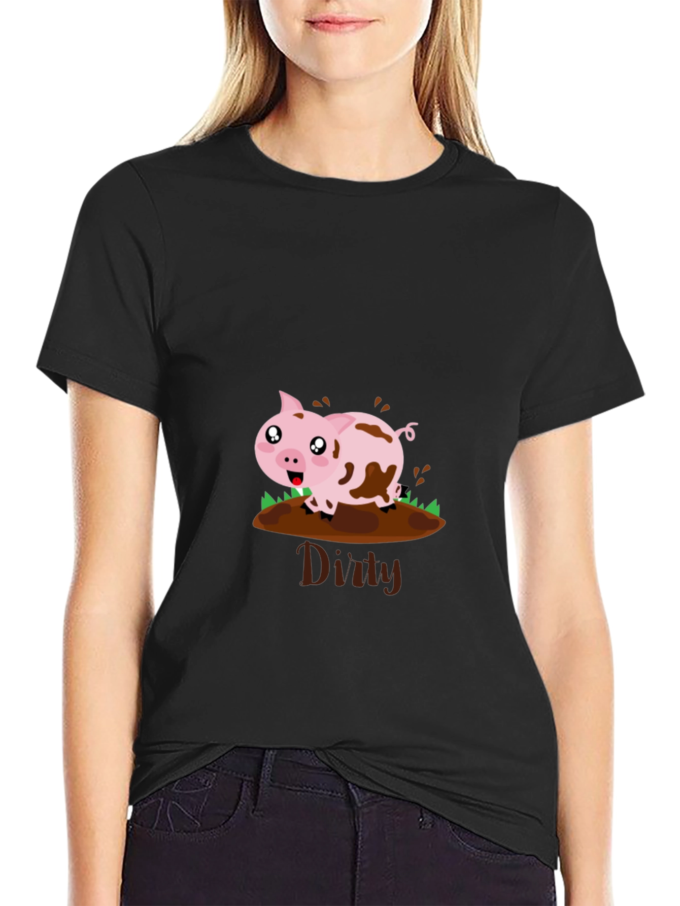 Dirty Pig Graphic T-Shirt - Fun & Playful Design