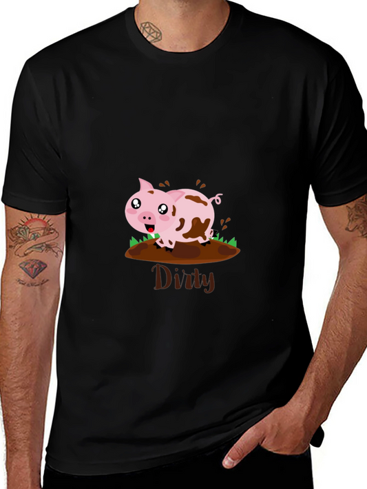 Dirty Pig Graphic T-Shirt - Fun & Playful Design