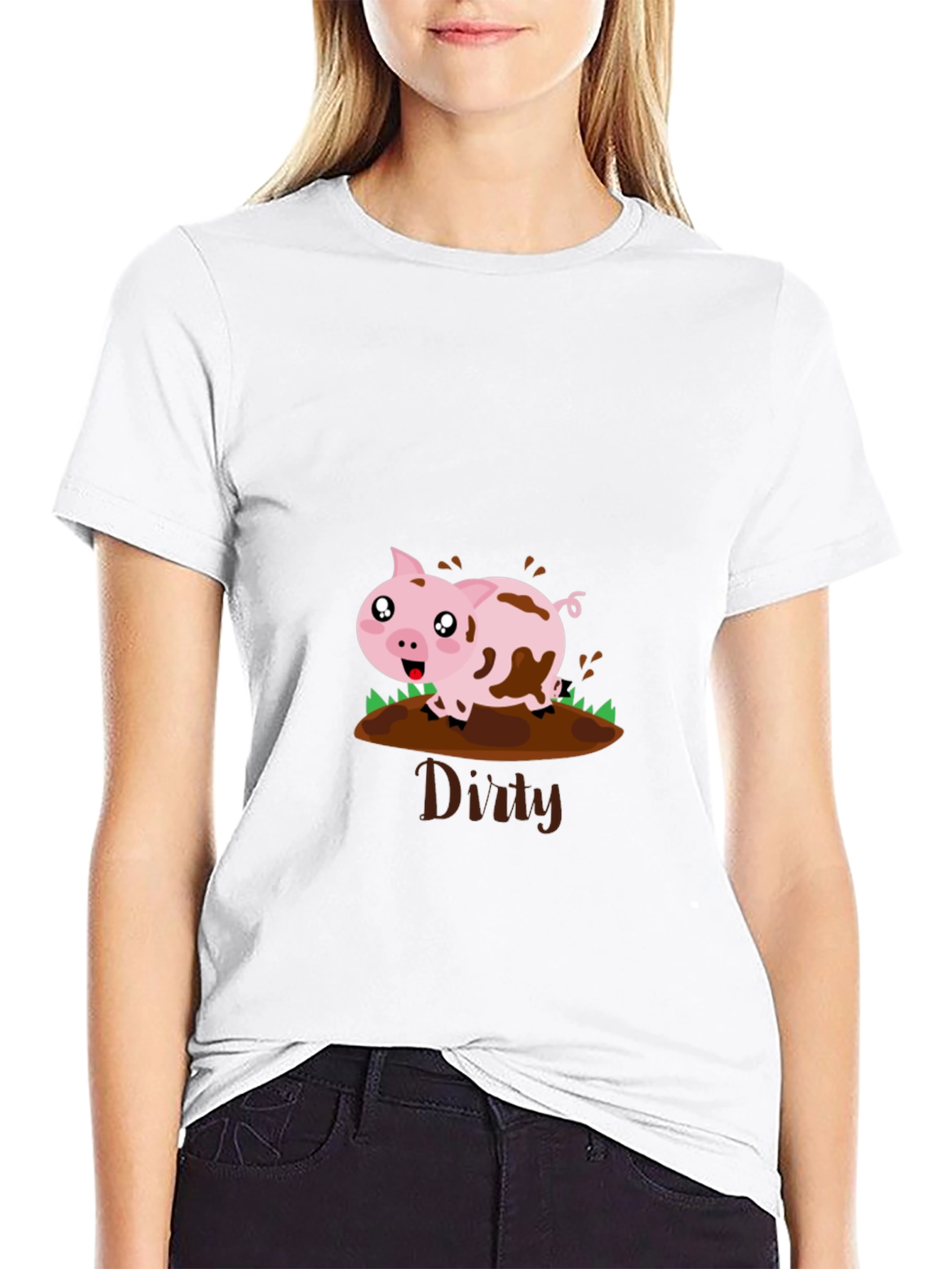 Dirty Pig Graphic T-Shirt - Fun & Playful Design