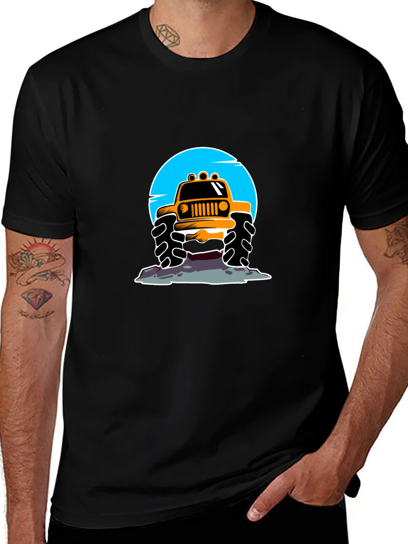Monster Truck Graphic Tee - Black Casual Shirt