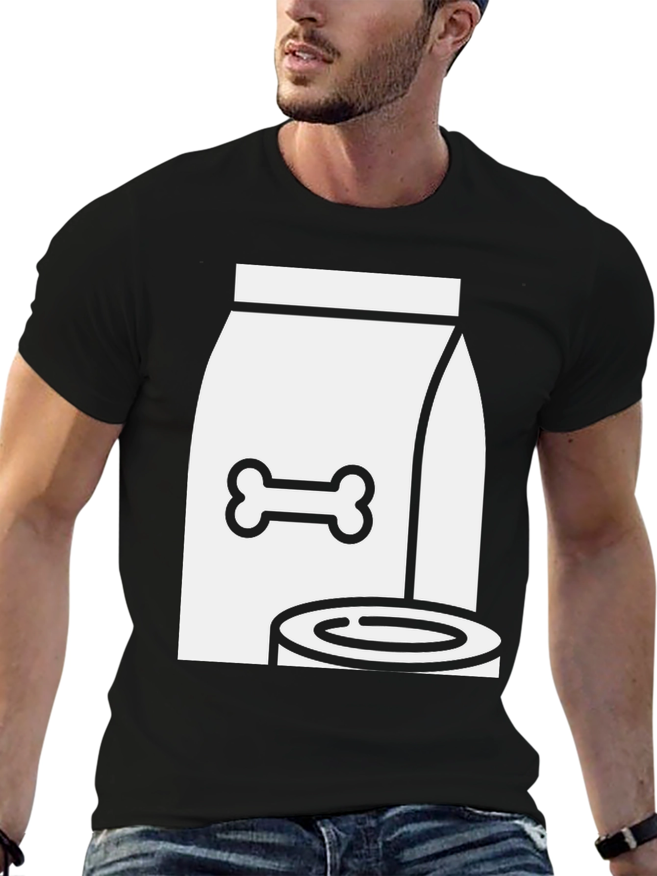 Dog Food T-Shirt - Bone & Bowl Design
