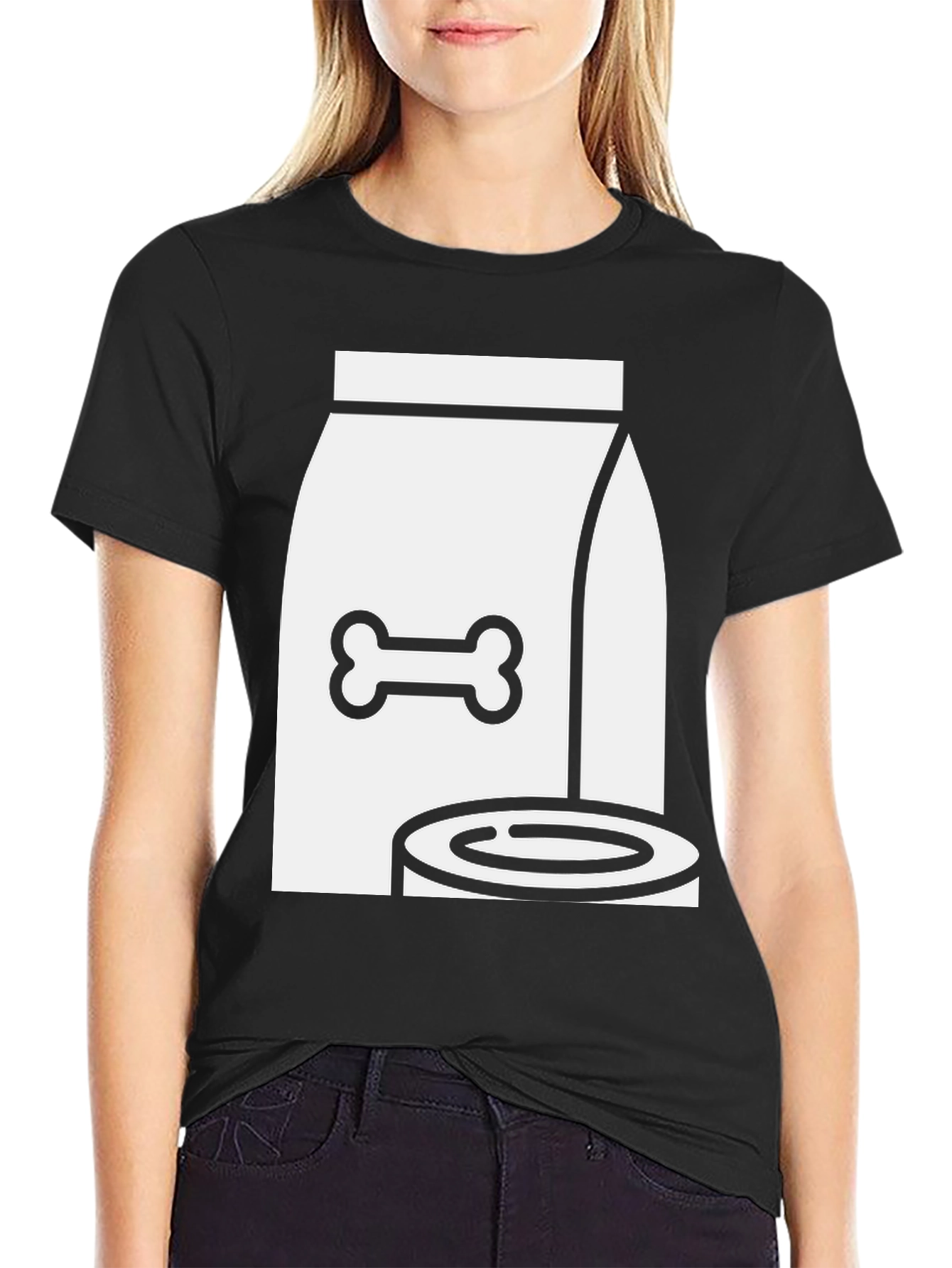 Dog Food T-Shirt - Bone & Bowl Design