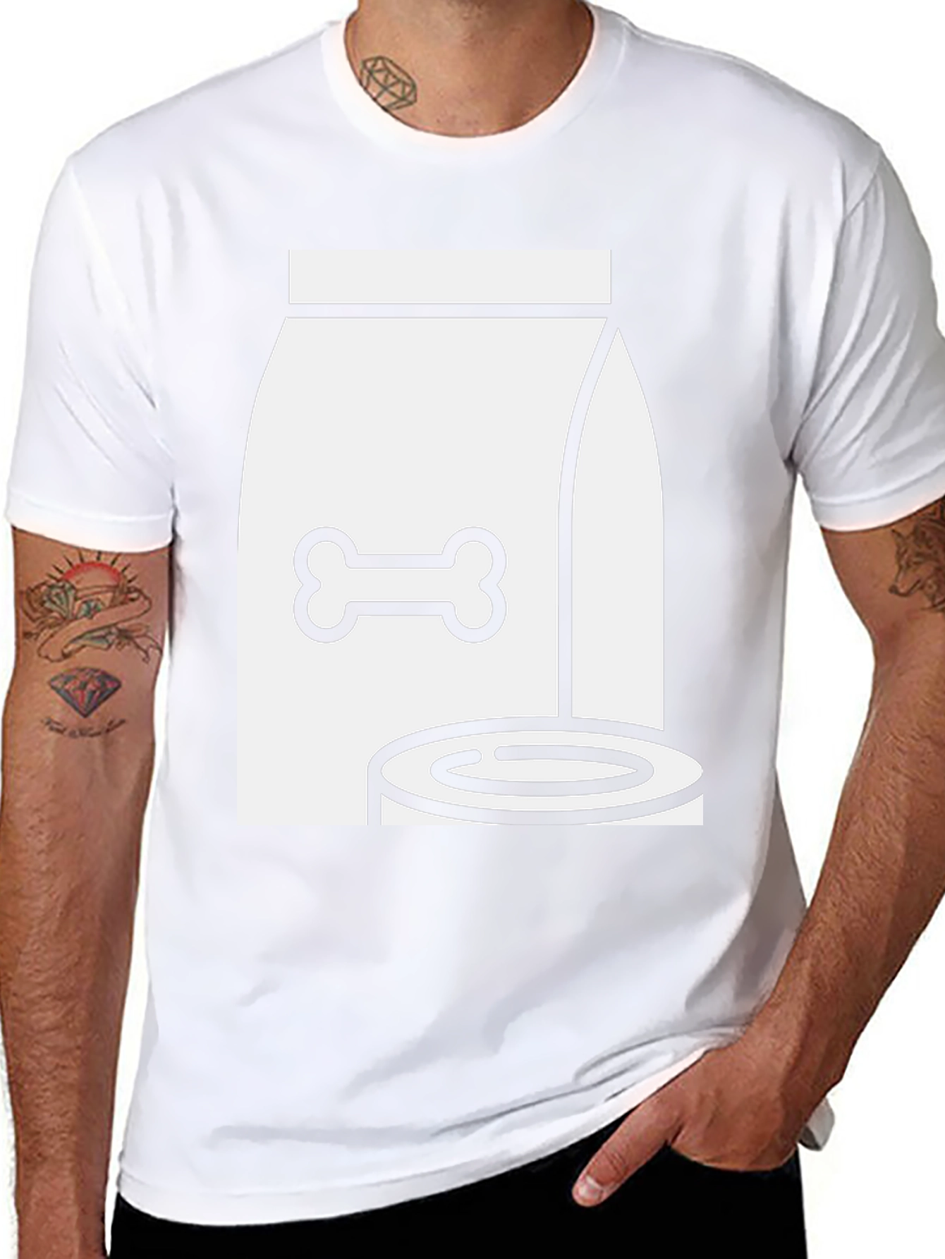 Dog Food T-Shirt - Bone & Bowl Design