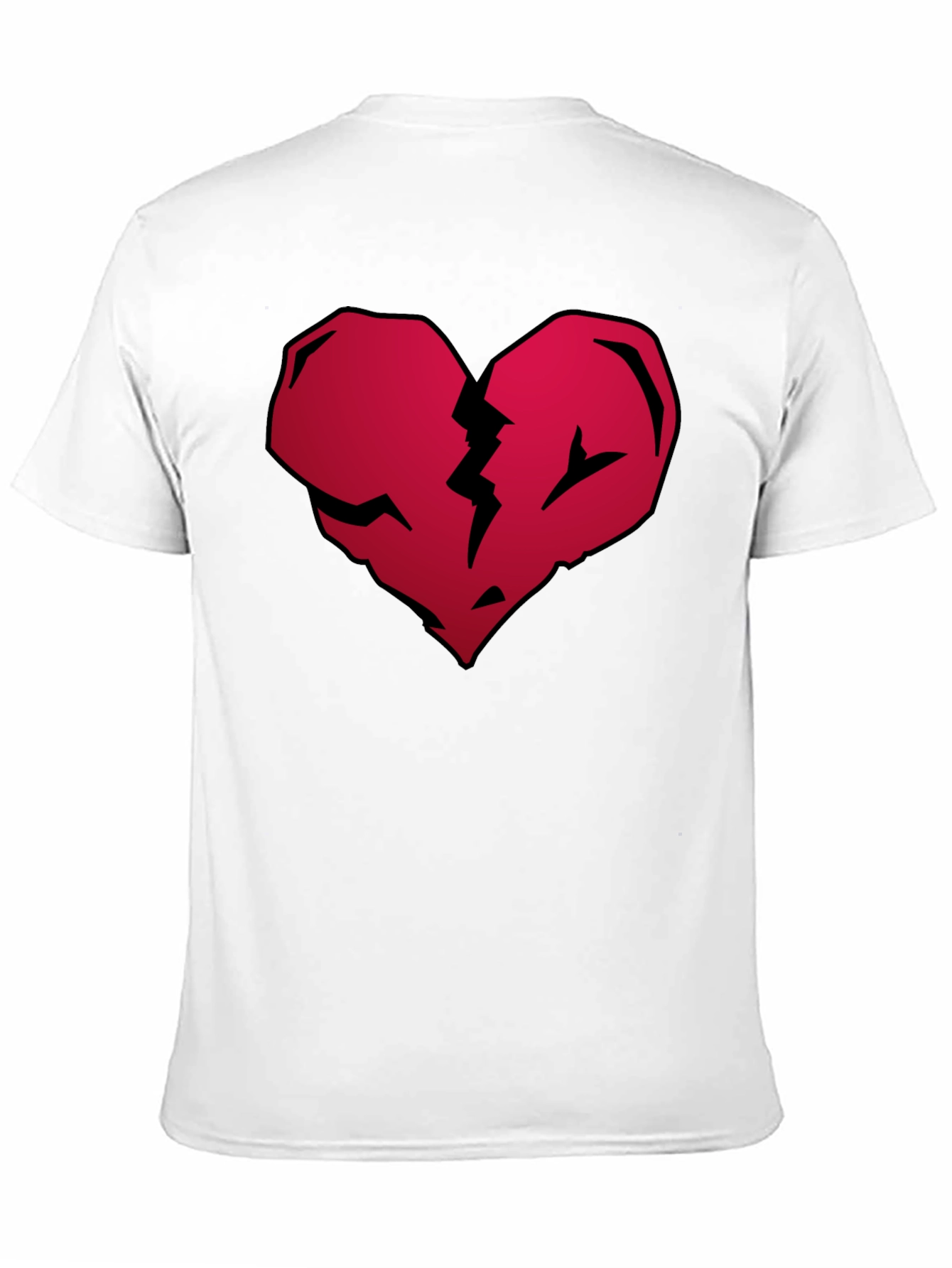 Broken Heart Graphic Tee - Casual Black T-Shirt