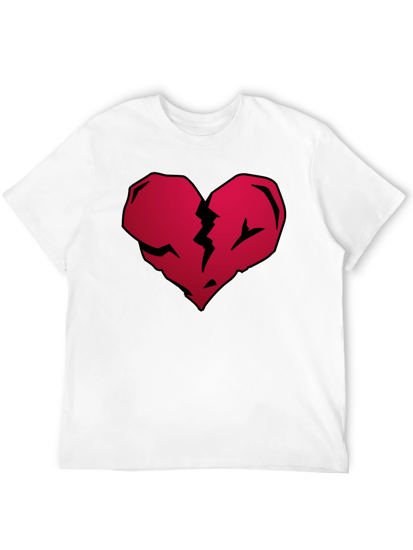 Broken Heart Graphic Tee - Casual Black T-Shirt