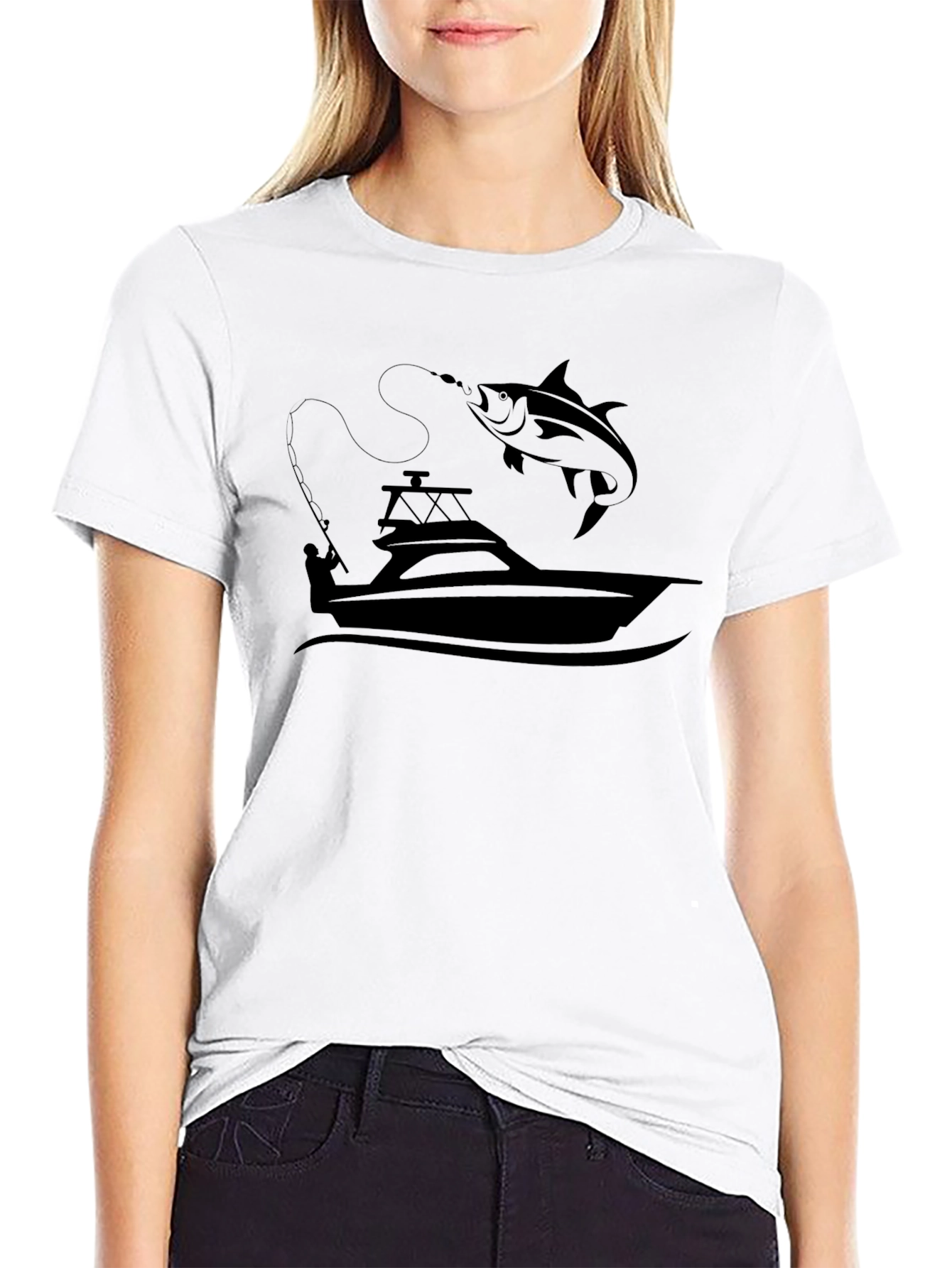 Fishing Boat & Fish Graphic Tee