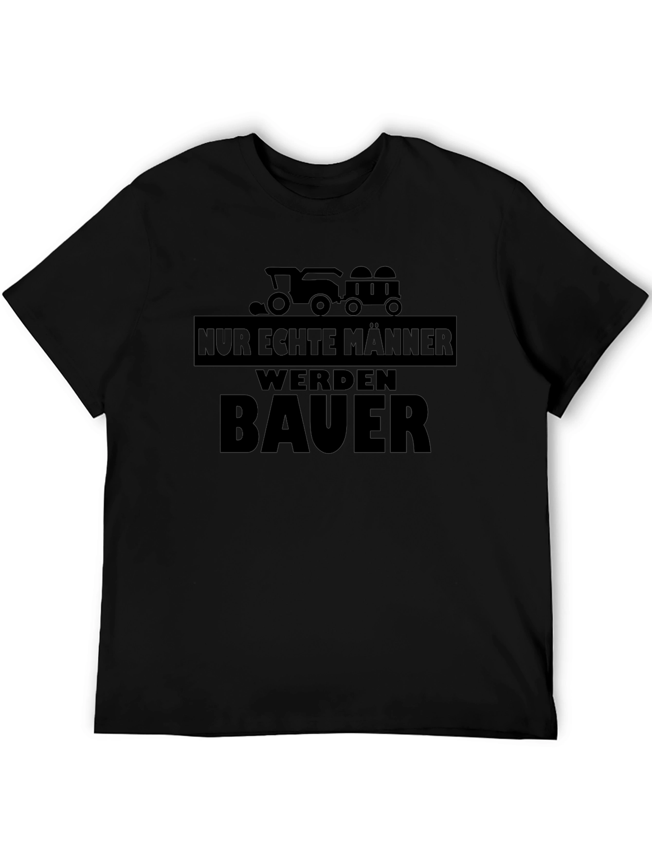 Only Real Men Become Farmers Black T-Shirt