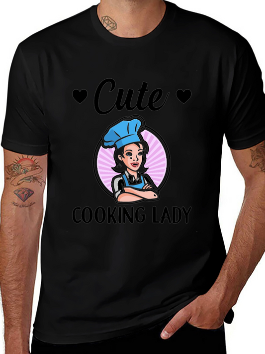 Cute Cooking Lady Graphic T-Shirt