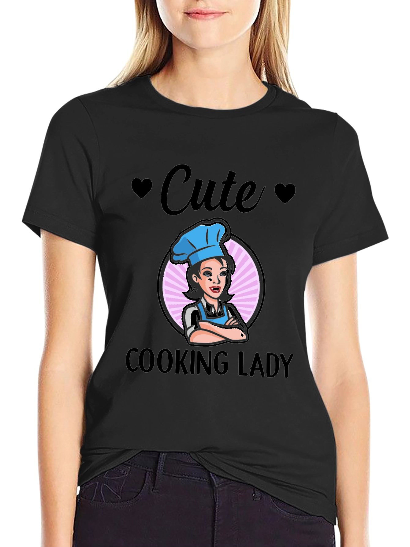 Cute Cooking Lady Graphic T-Shirt