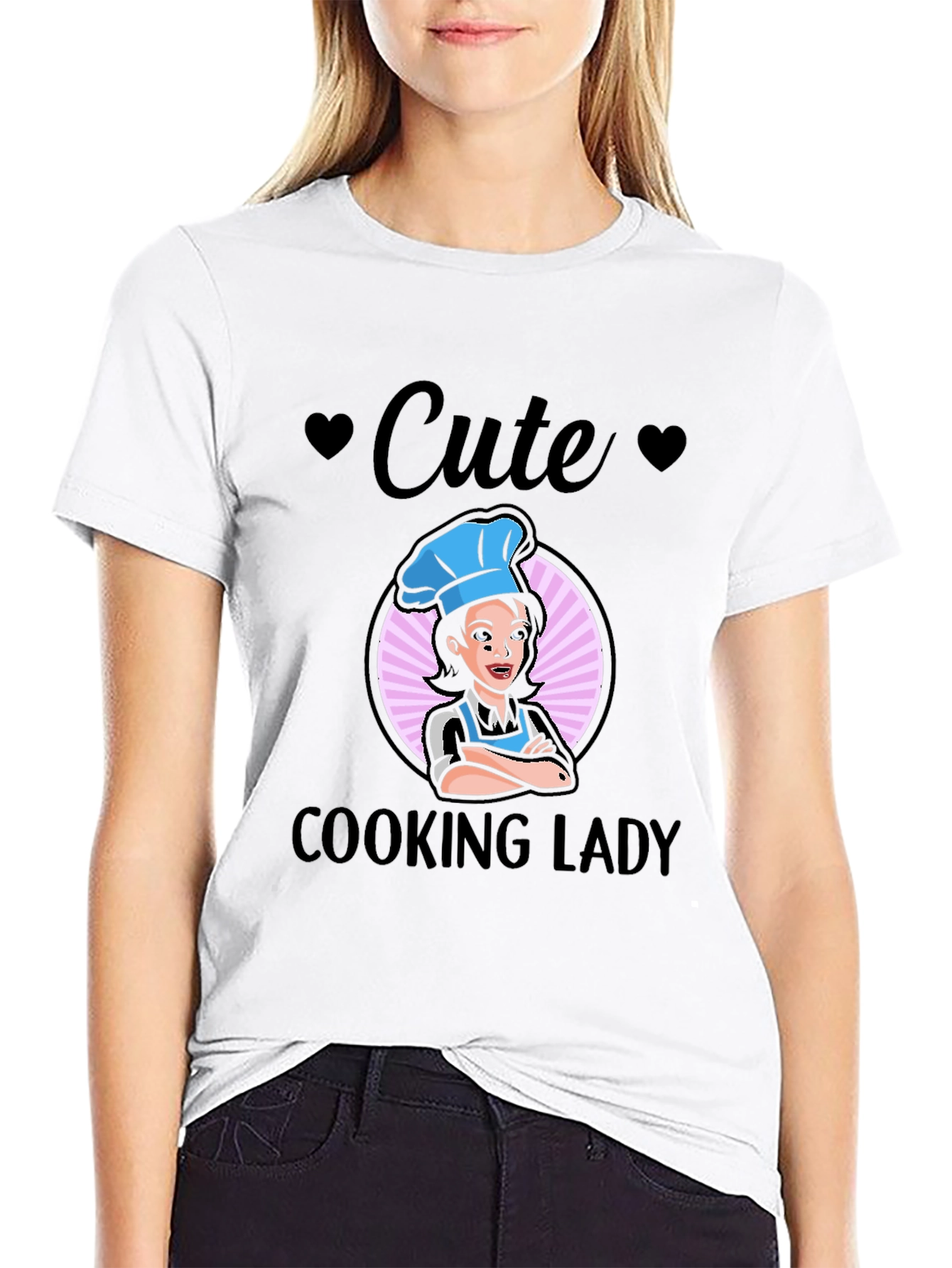 Cute Cooking Lady Graphic T-Shirt