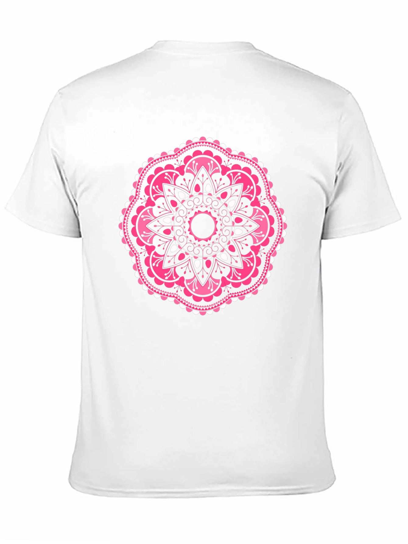Pink Mandala Graphic Black T-Shirt
