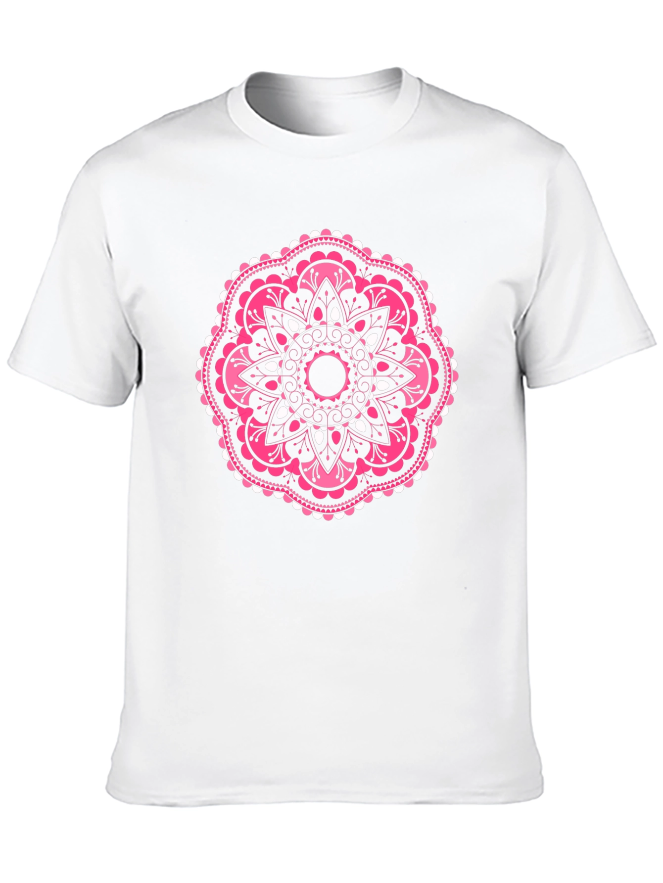 Pink Mandala Graphic Black T-Shirt