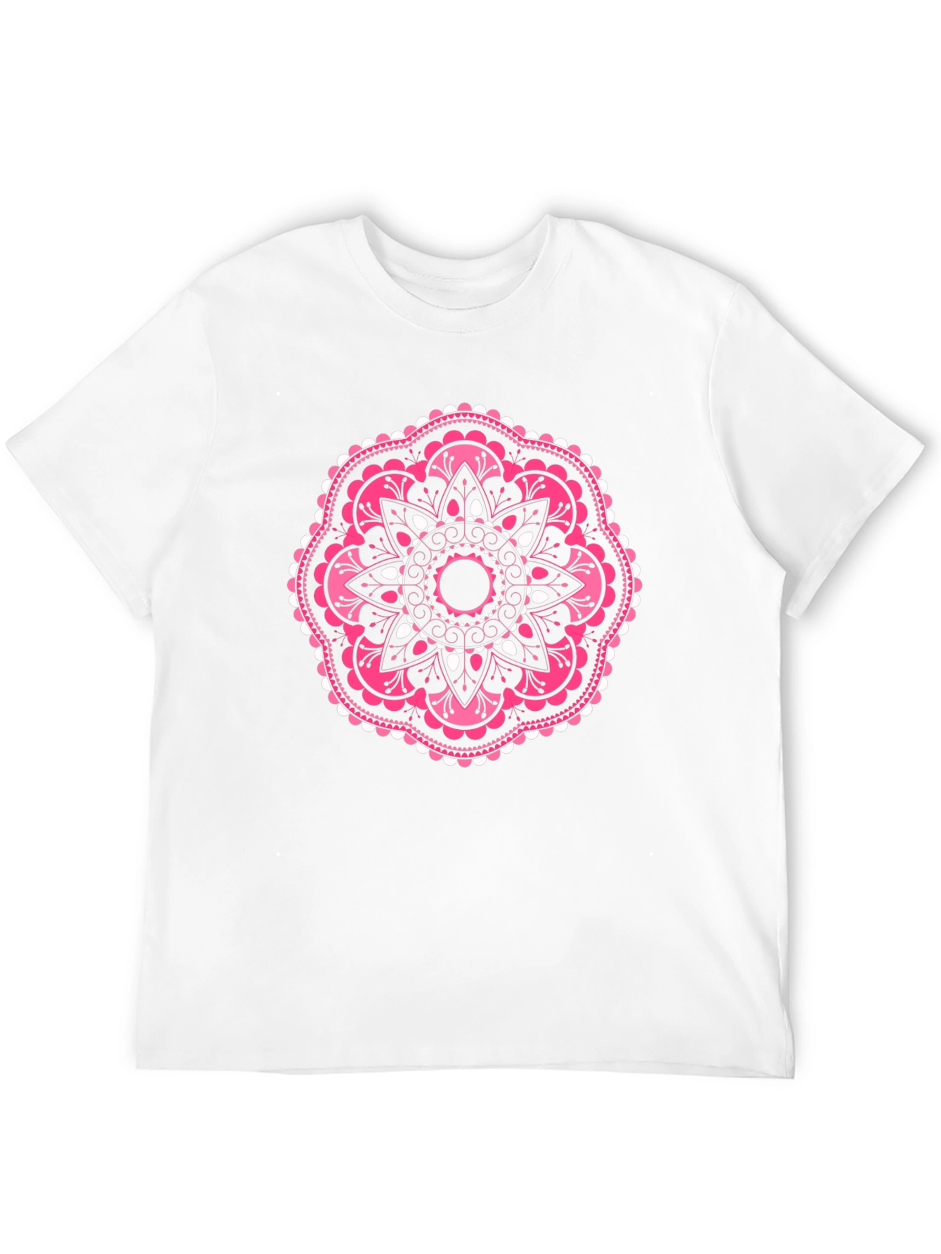 Pink Mandala Graphic Black T-Shirt