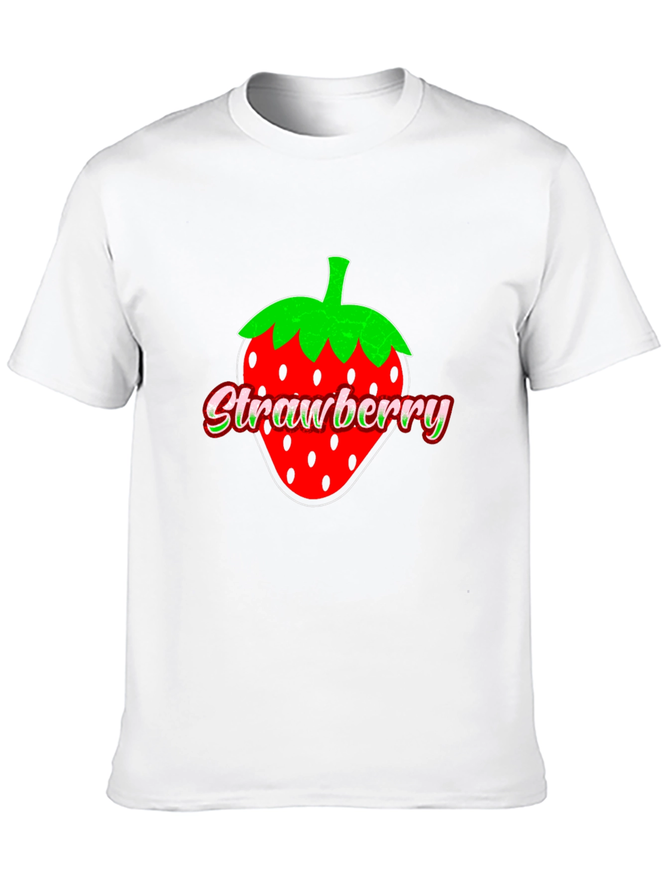 Strawberry Graphic Print Black T-Shirt