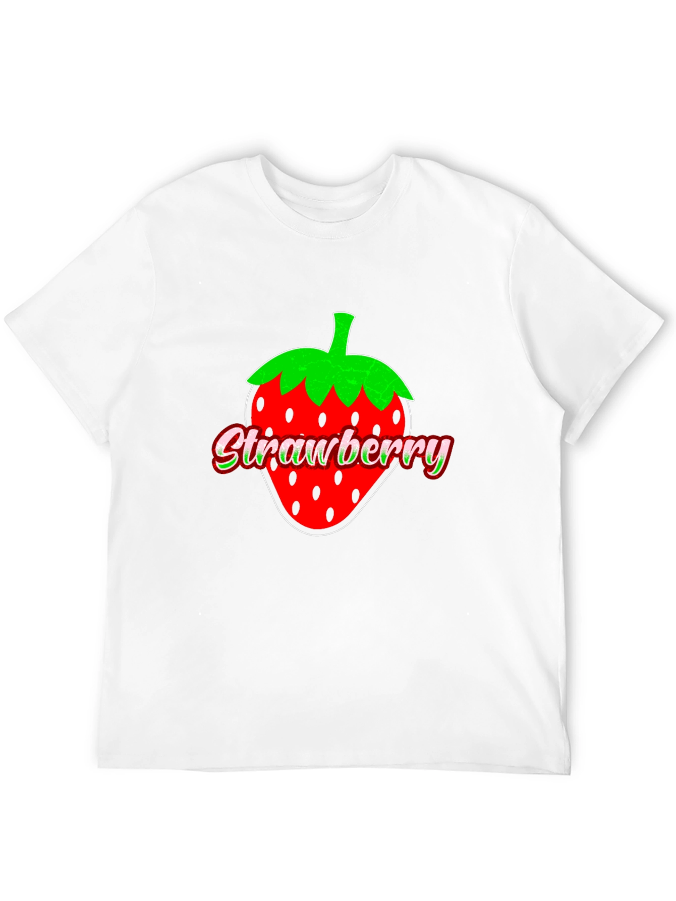 Strawberry Graphic Print Black T-Shirt