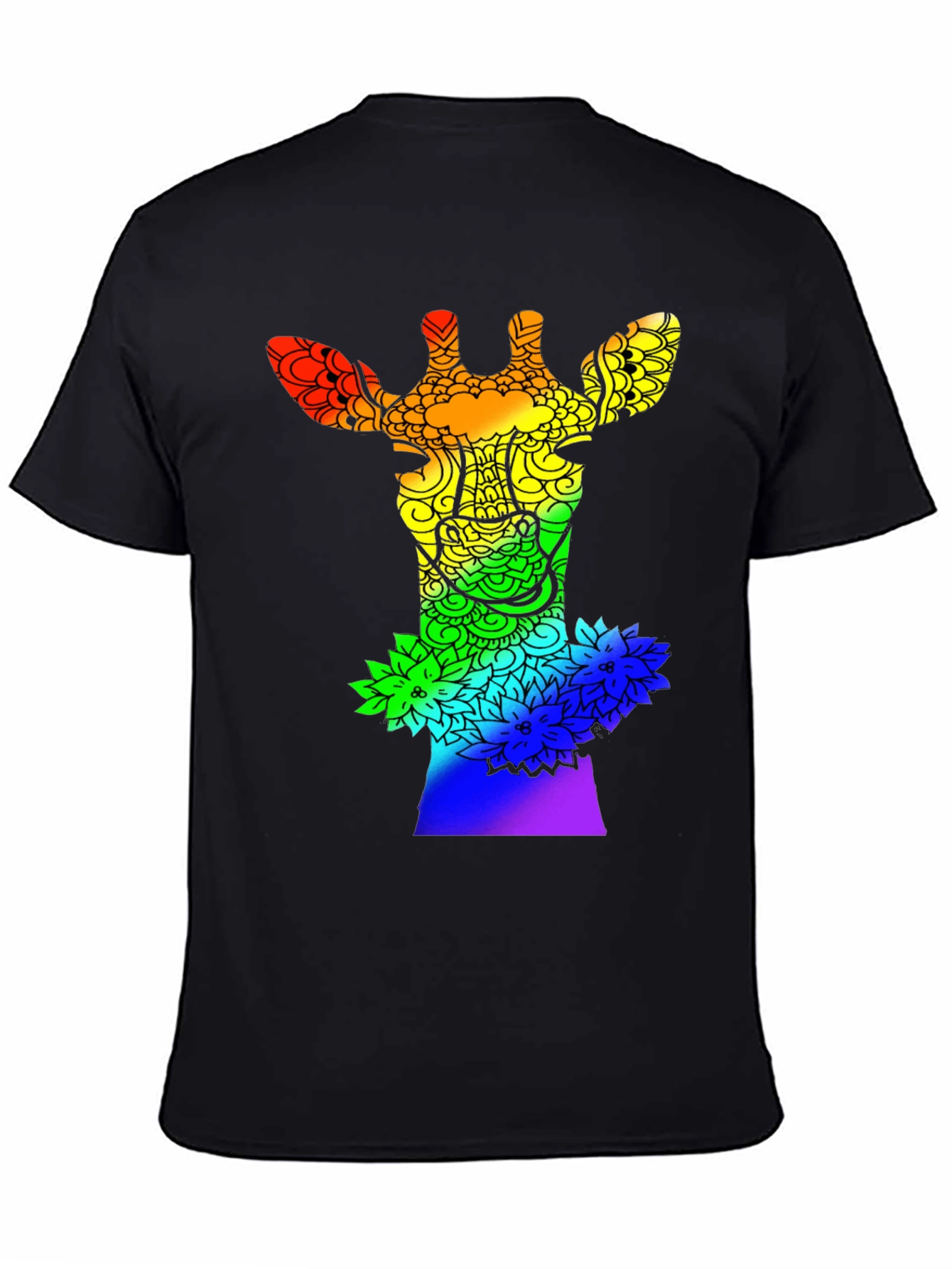 Rainbow Giraffe Mandala Graphic Tee