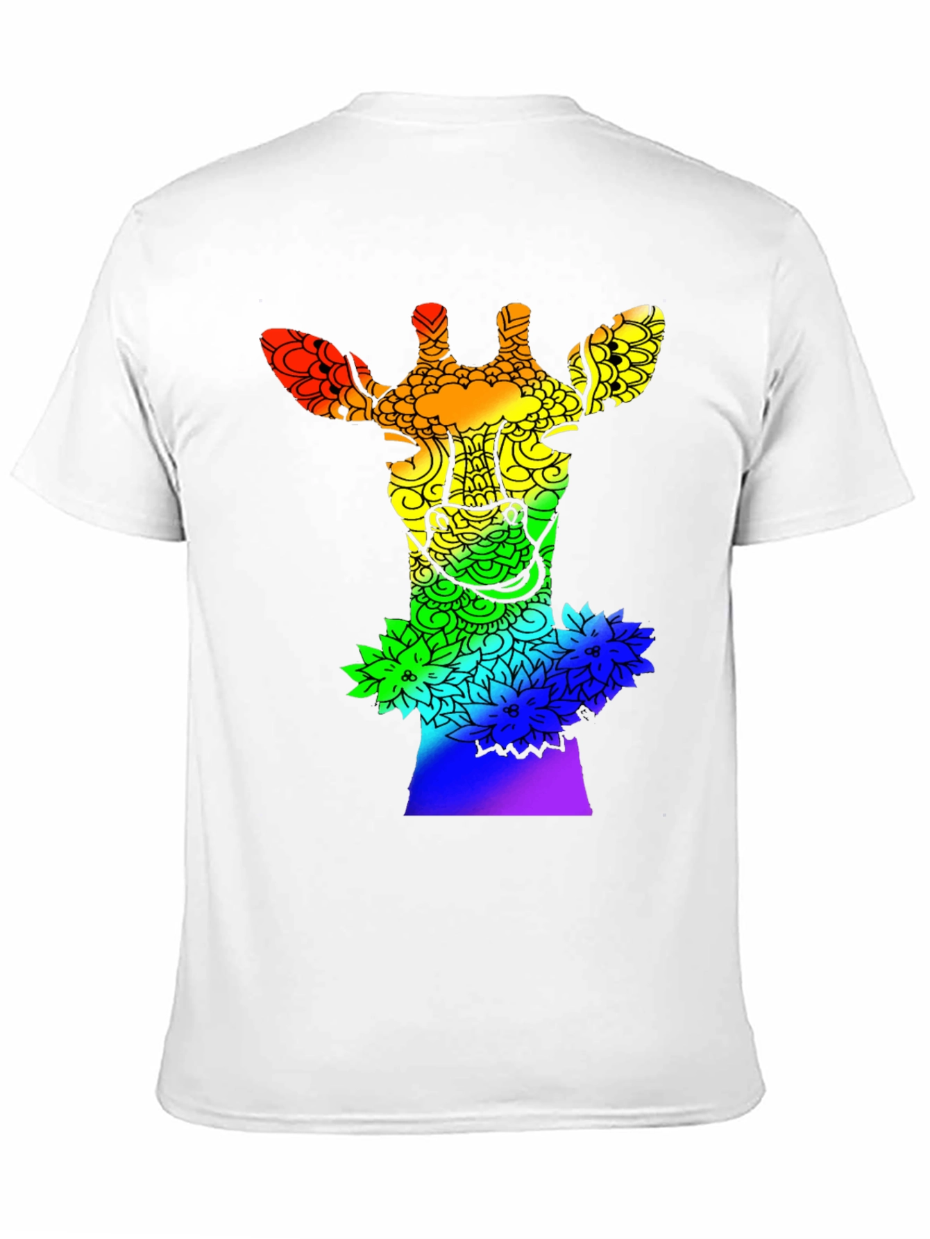 Rainbow Giraffe Mandala Graphic Tee