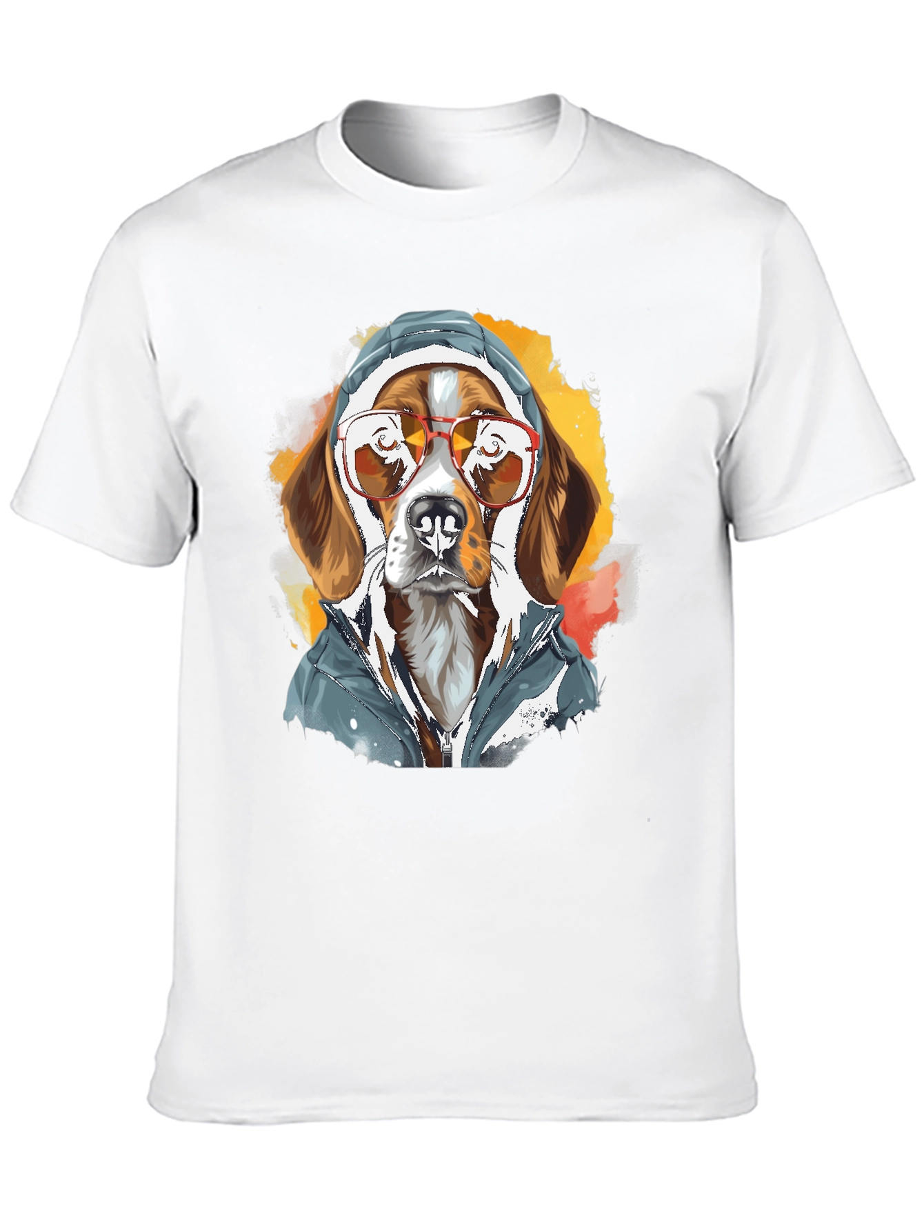Cool Dog in Hoodie T-Shirt