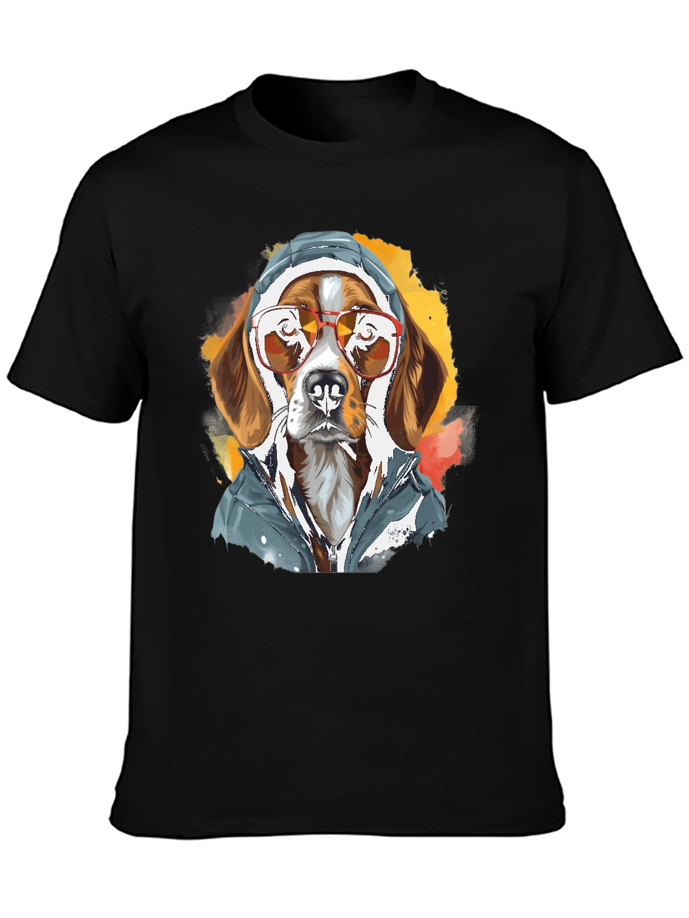 Cool Dog in Hoodie T-Shirt