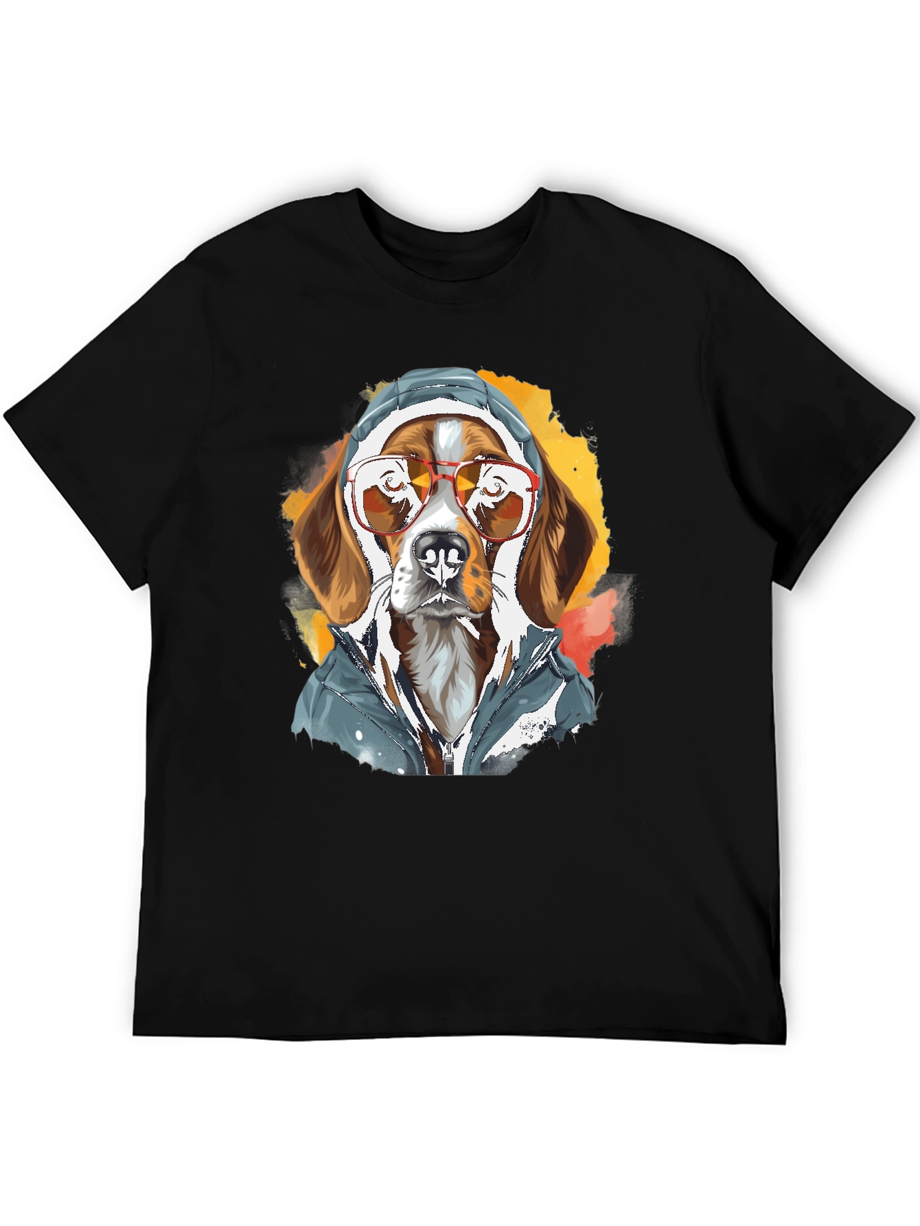 Cool Dog in Hoodie T-Shirt