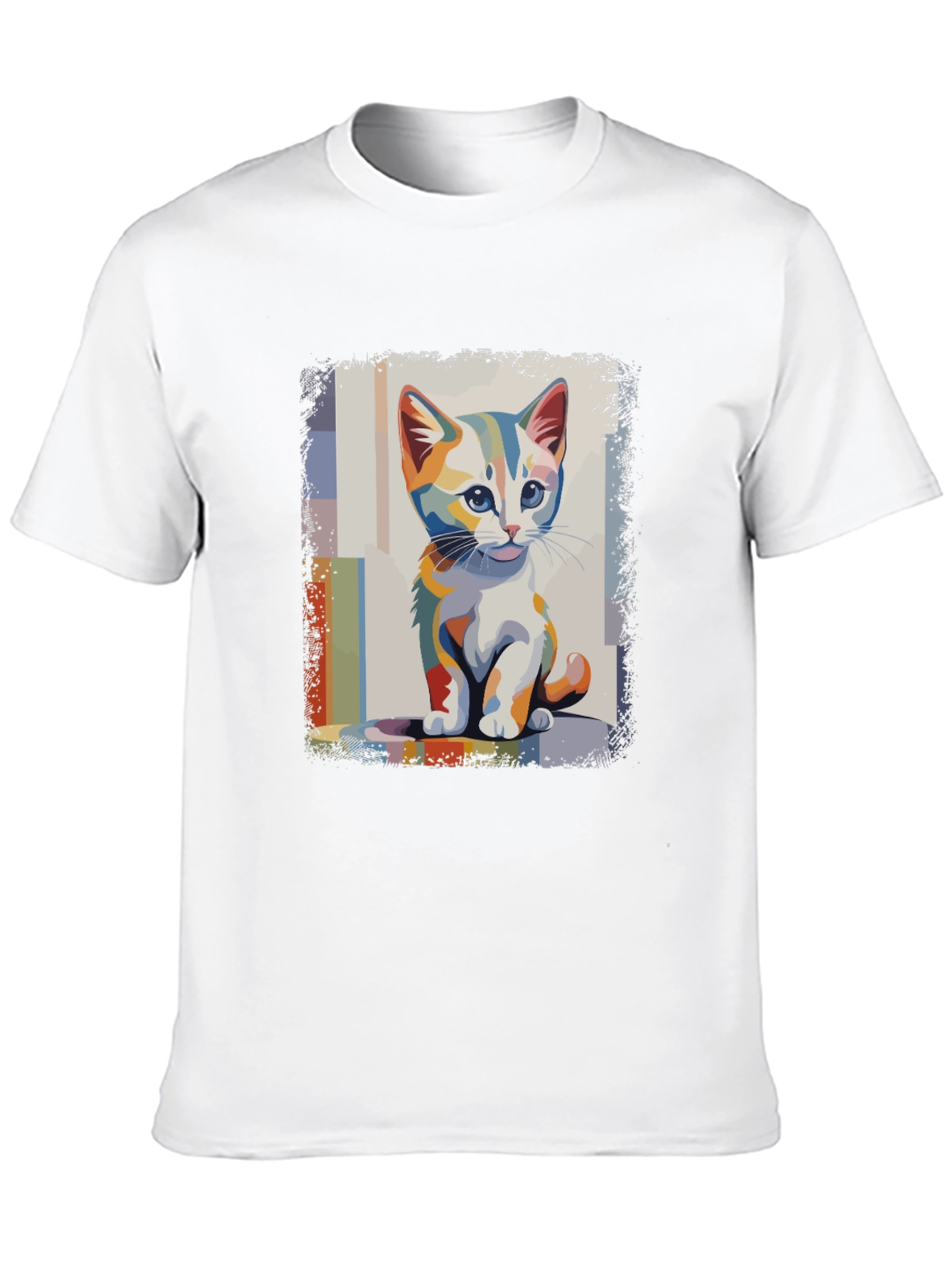 Colorful Kitten Graphic T-Shirt