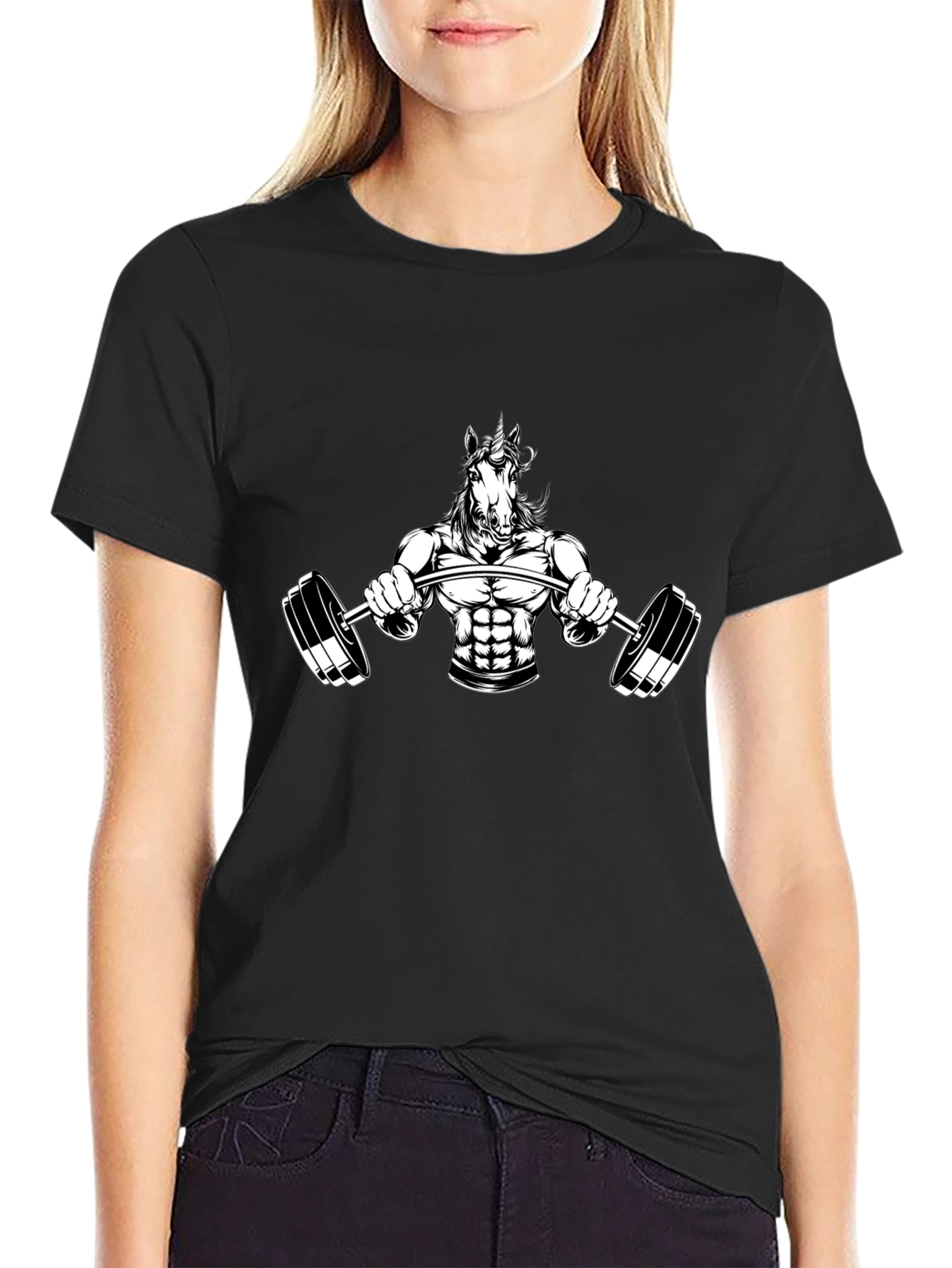 Unicorn Gym T-Shirt: Black Graphic Tee