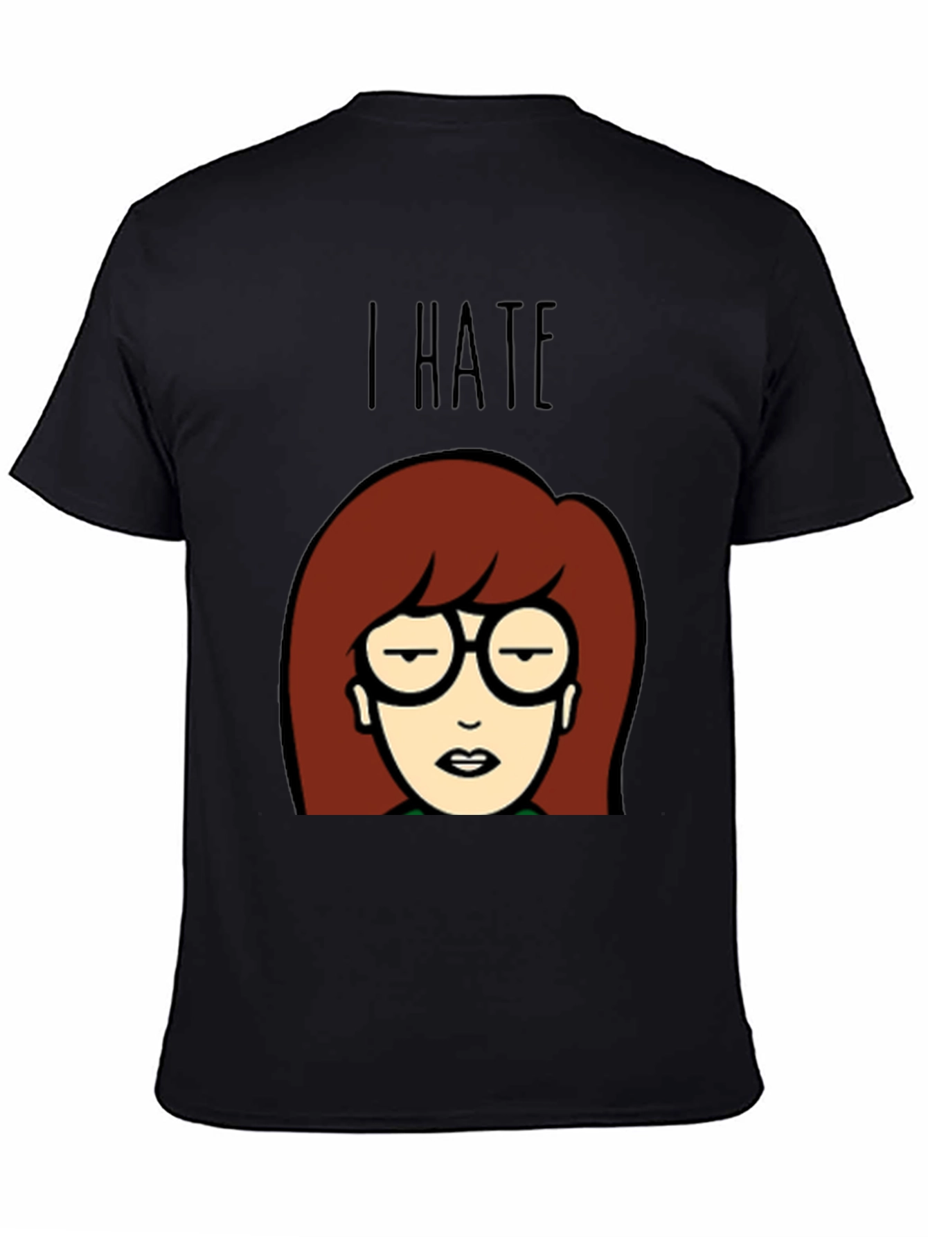 I Hate Daria Cartoon Graphic Tee - Black