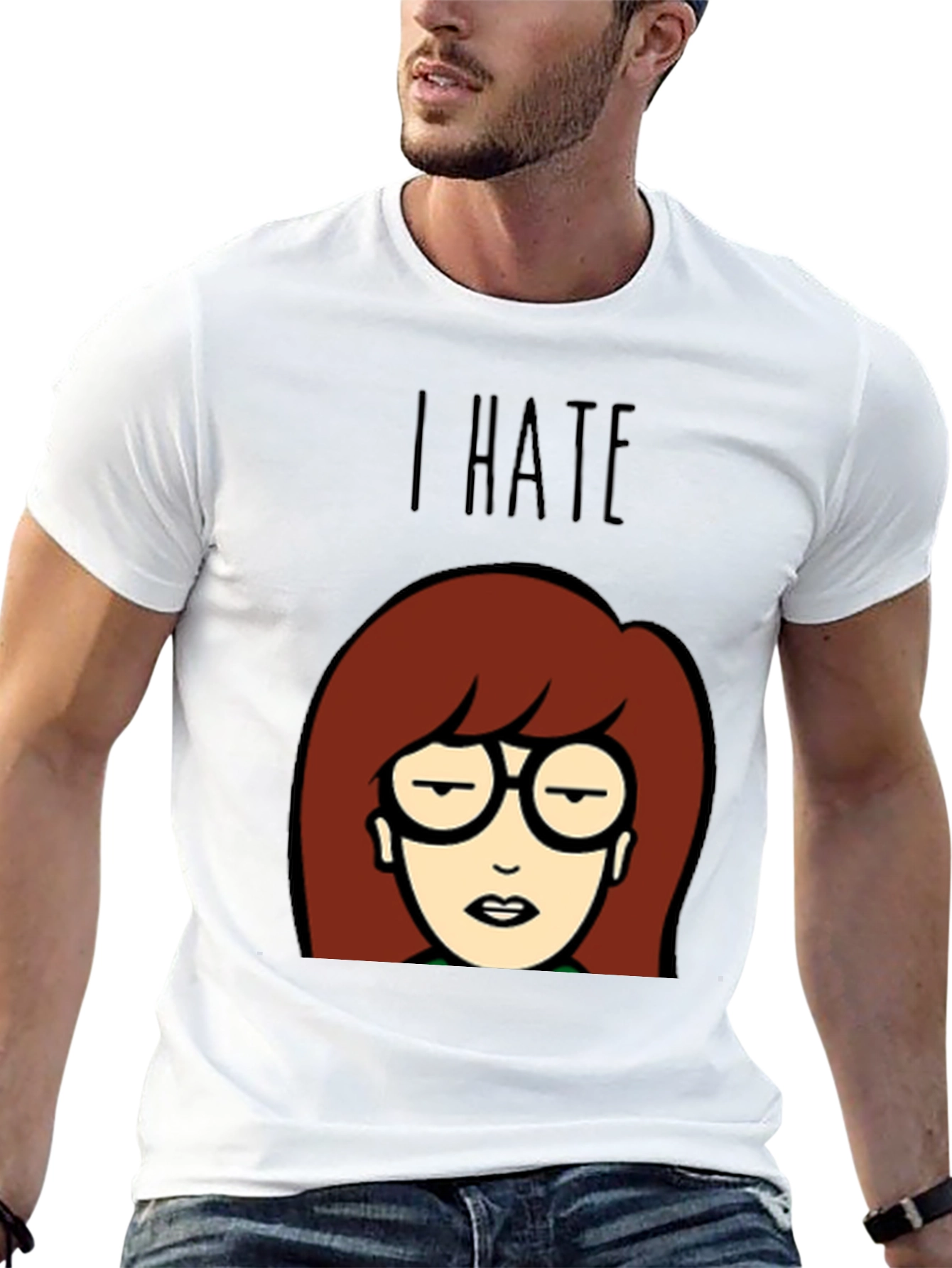 I Hate Daria Cartoon Graphic Tee - Black