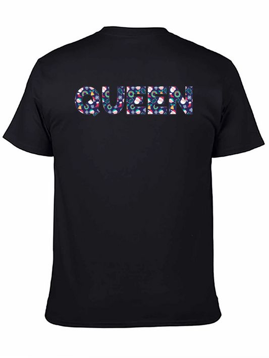 Queen Christmas Pattern Graphic T-Shirt
