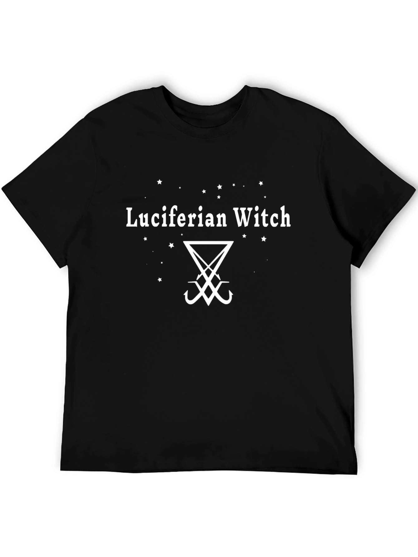 Luciferian Witch Graphic Tee - Black Cotton T-Shirt