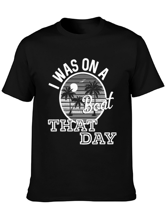 I Was On A Boat That Day Black Graphic Tee
