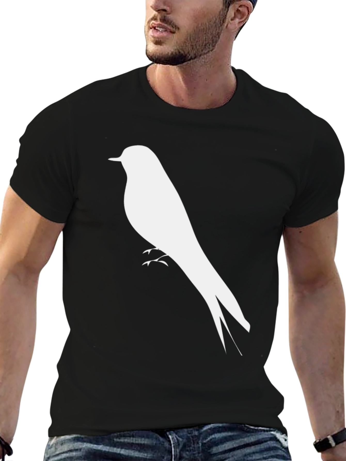 Black Bird Silhouette T-Shirt - Classic Style