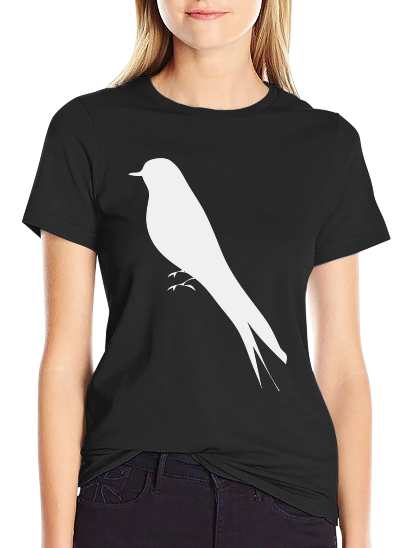 Black Bird Silhouette T-Shirt - Classic Style